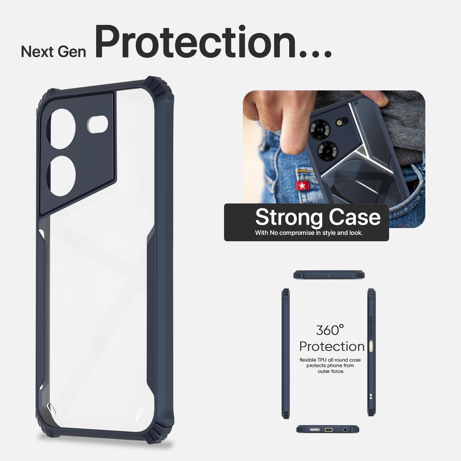 Pikkme blue Clear mobile cover for Tecno Pova 5/Pova 5 Pro 5G – photo 6