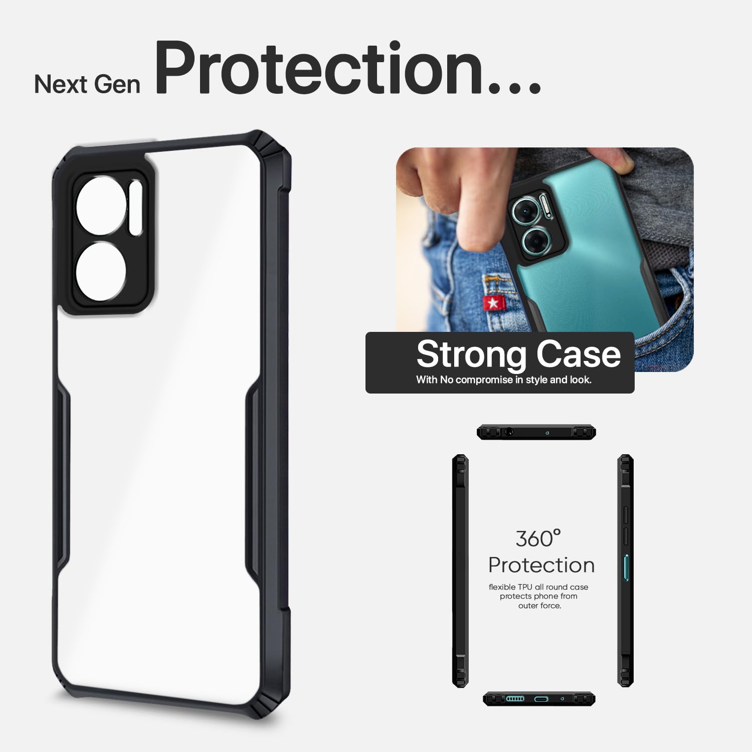 Pikkme Redmi 11 Prime 5G Eagle Back Cover (Black)