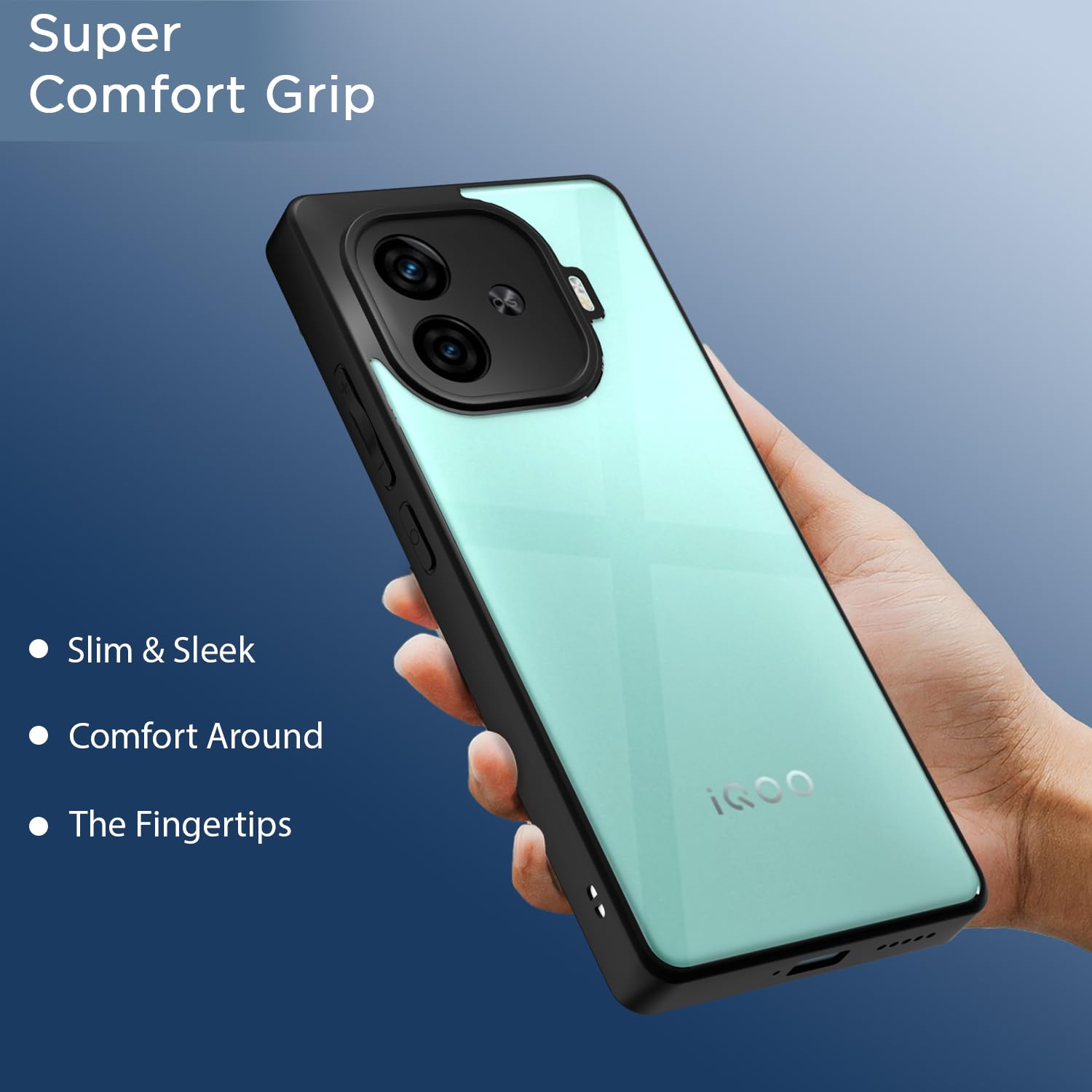 Pikkme iQOO Neo 10R 5G / iQOO Z9 Turbo 5G / Vivo Y200 GT 5G Eagle 2 Back cover (Black)