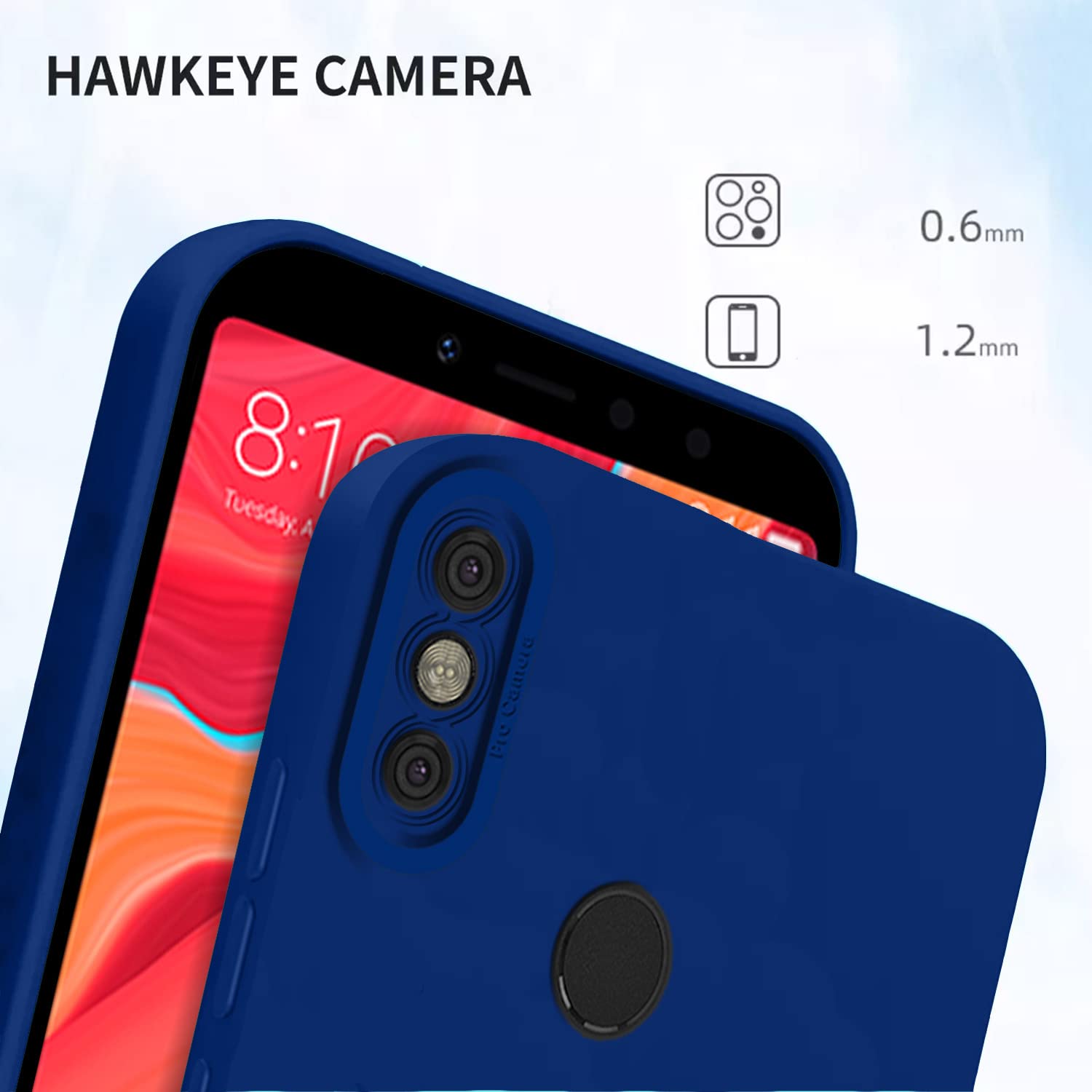 Pikkme Mi Redmi Y2 Liquid Silicone Back Cover | Blue
