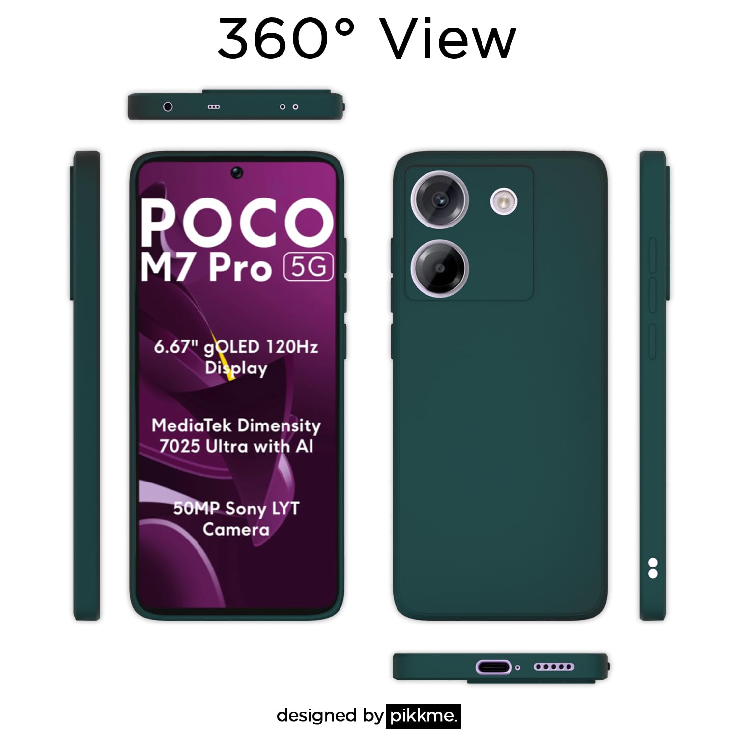 Green back cover for Poco M7 Pro 5G – Pikkme – photo 4