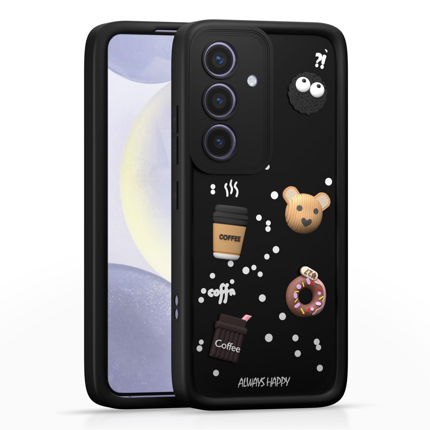 Pikkme sams245g Cute Fun Cartoon 3D Bear Silicone Back Cover - Black
