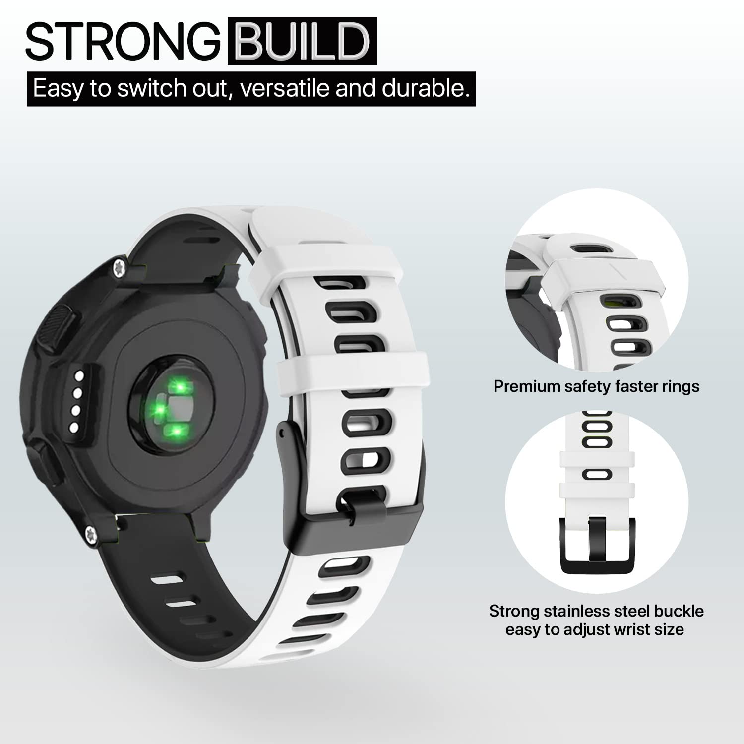 Pikkme Modern Sports Strap (White & Black) – photo 3