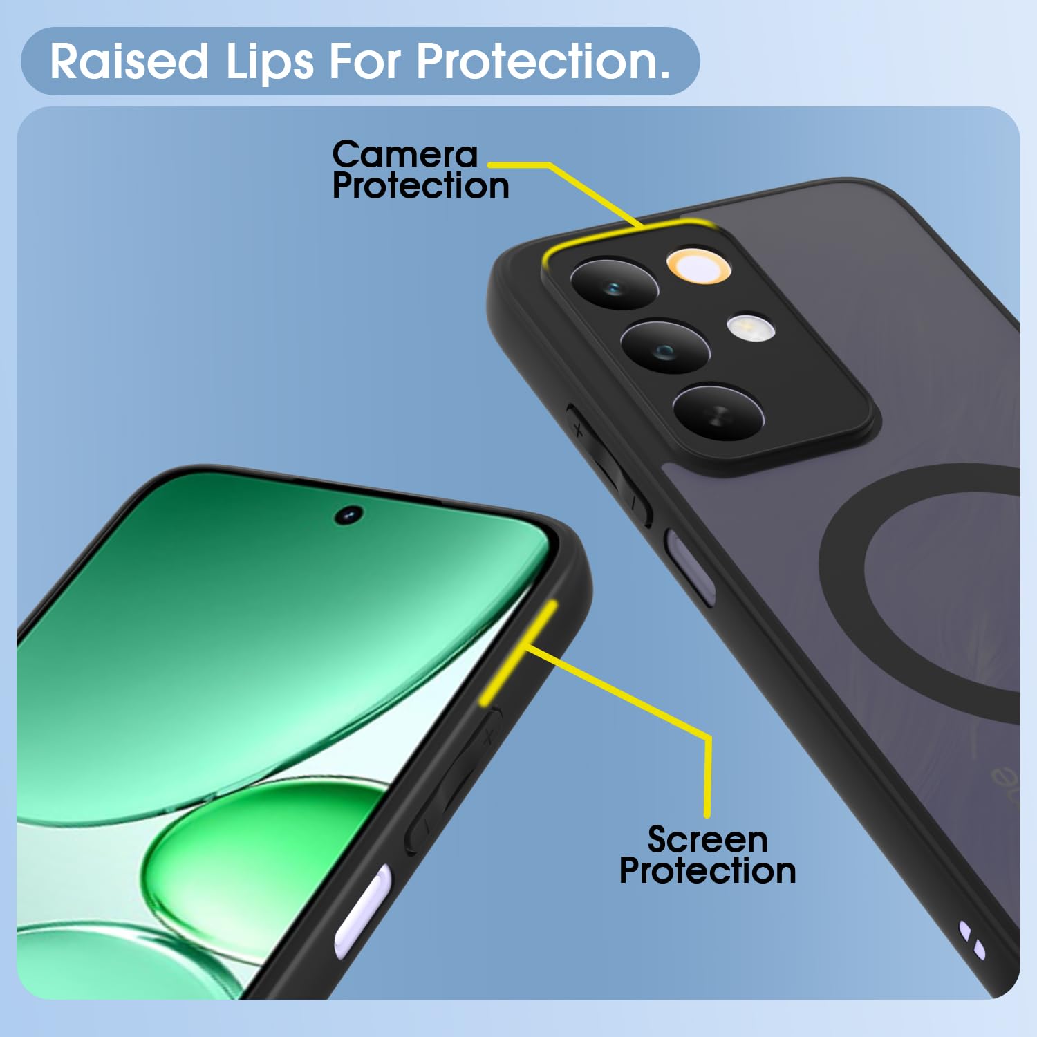 Pikkme Realme Narzo 90X/C85/15X 5G black smoke mag-safe back cover – photo 4