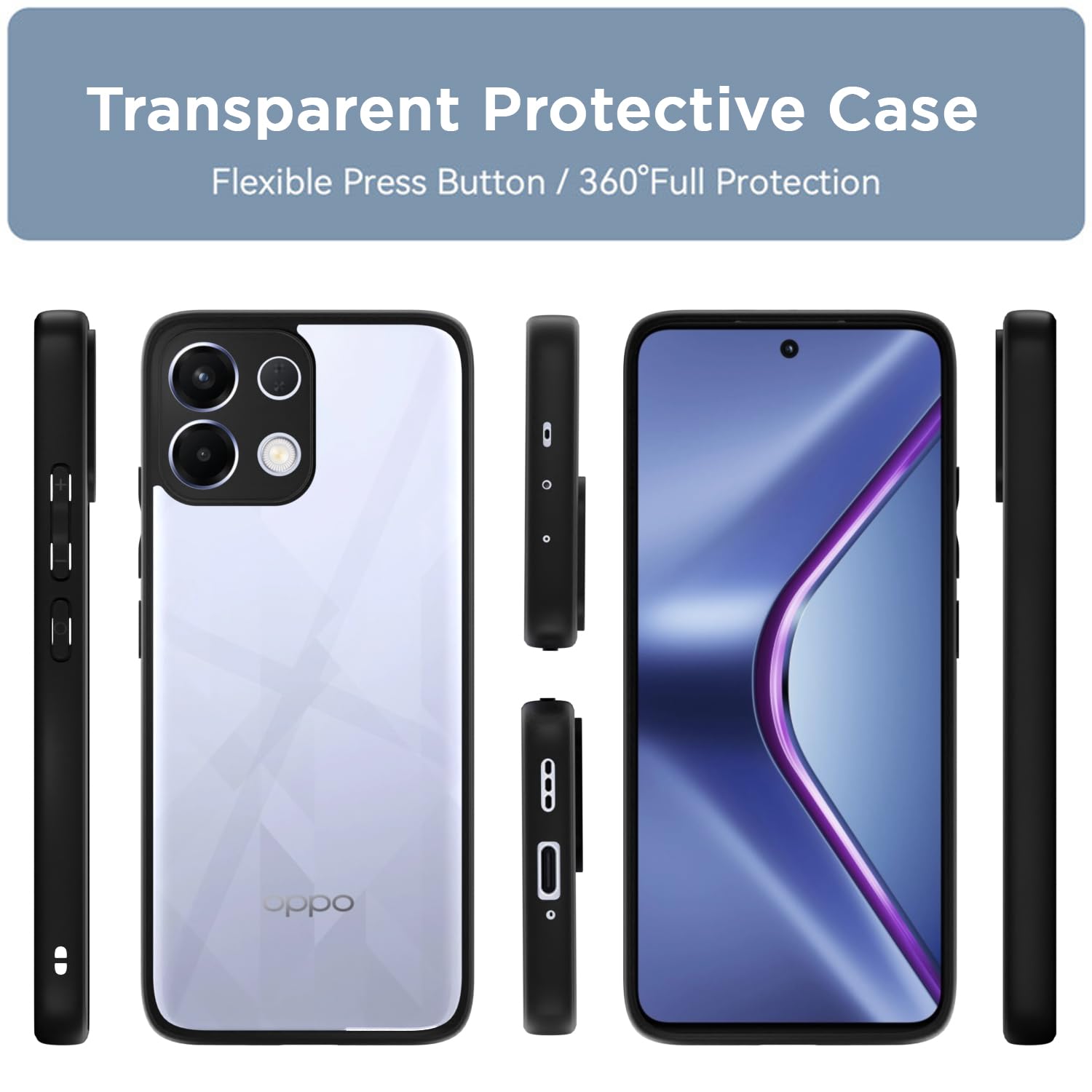 Pikkme Oppo K13 5G Eagle 2 Shockproof Sleek Hybrid Armor Back Cover (Black)