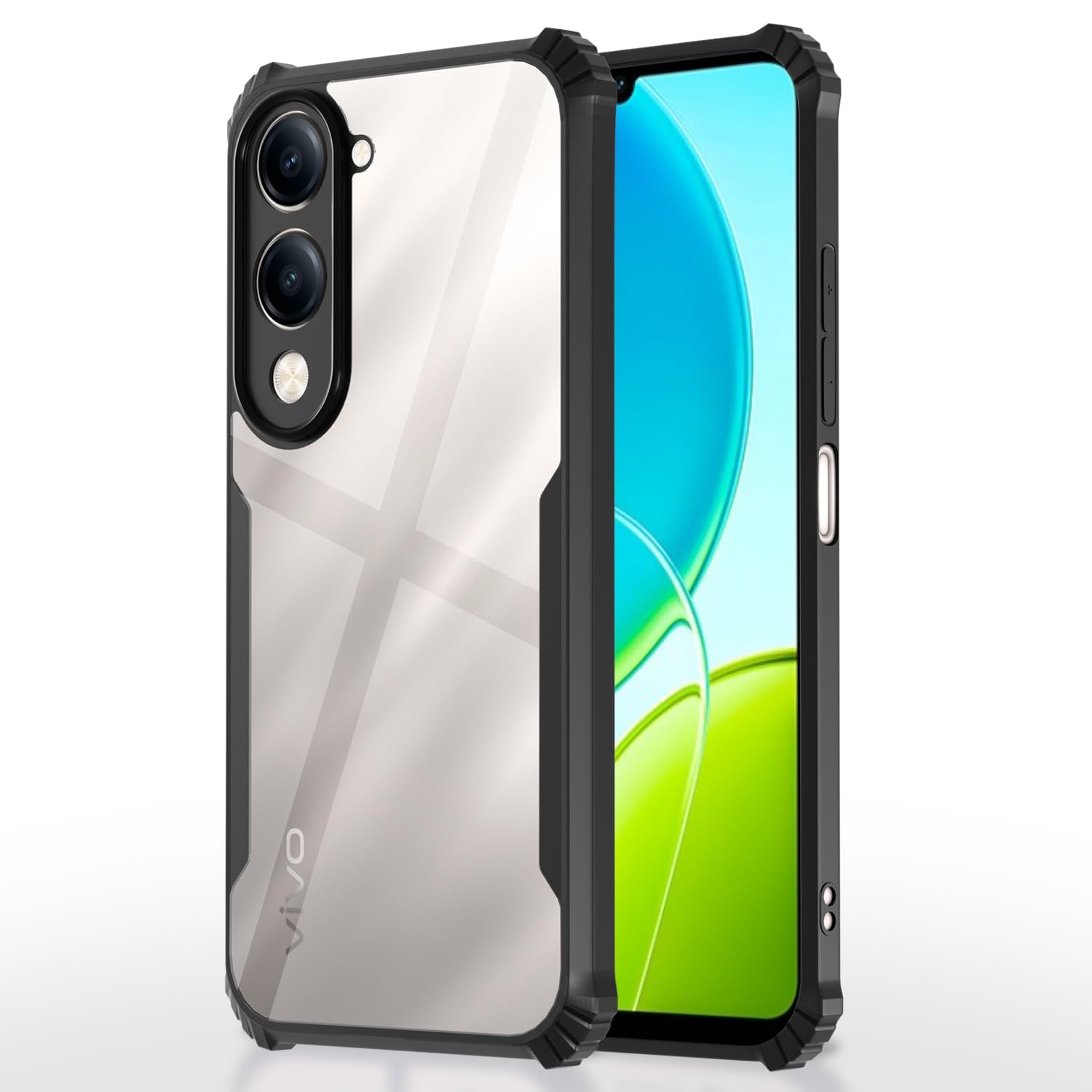Pikkme black mobile back cover for iQOO Z10 Lite 5G/Vivo T4 Lite 5G/Y19 5G/Y19e/Y04 4G/Y29s 5G