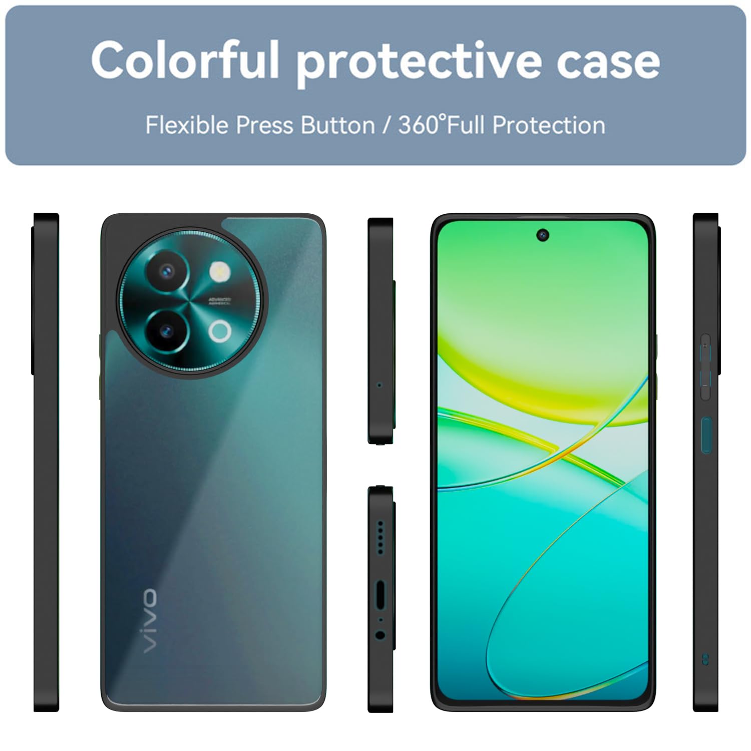 Pikkme Vivo Y38 5G Eagle 2.0 Shockproof Sleek Hybrid Armor Back Cover (Black)