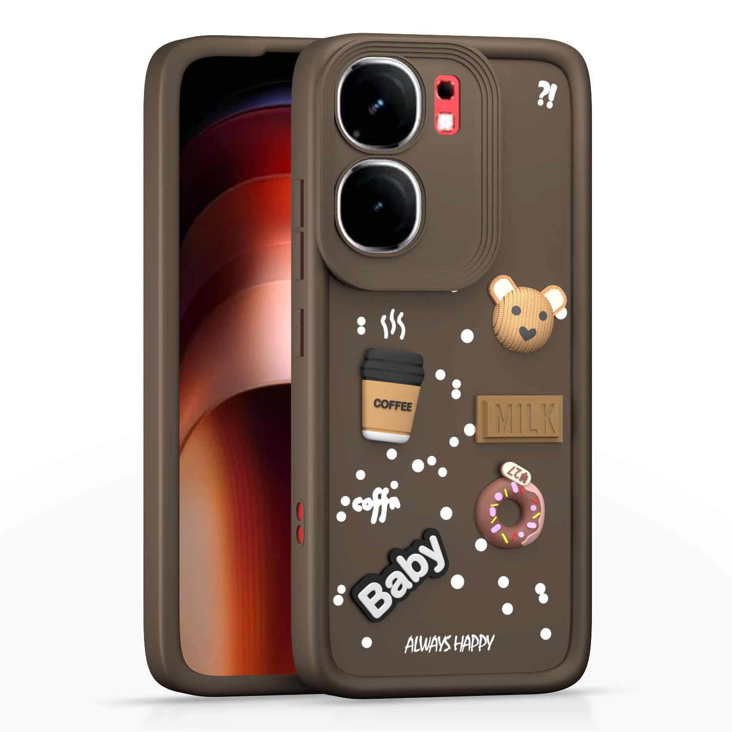 Pikkme iQOO Neo 9 Pro 5G/3D brown mobile back cover