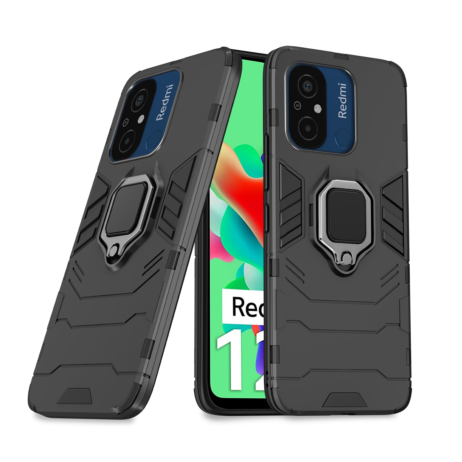 Redmi 12C / Poco C55 D5 Tough Armor Back Cover - Black