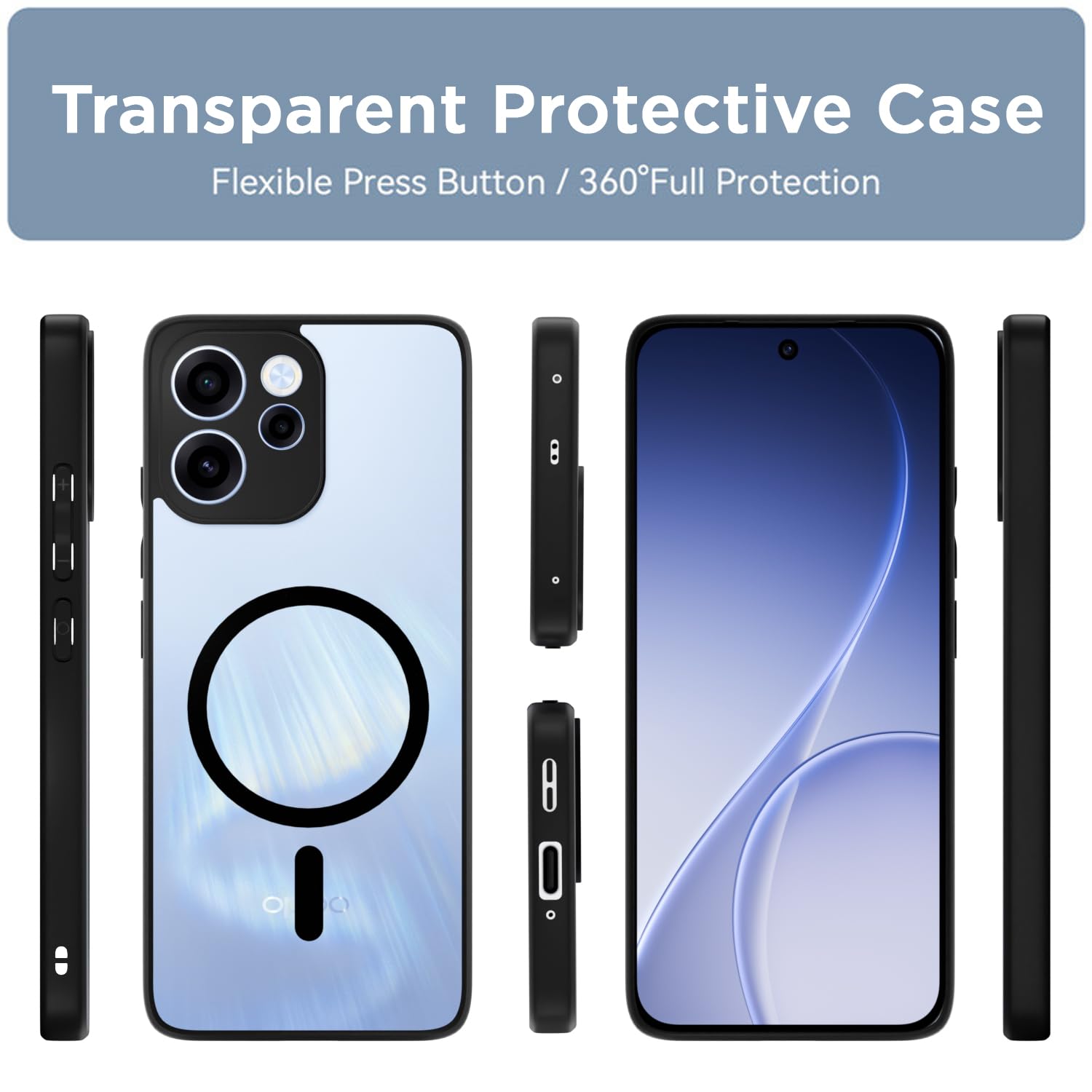Oppo Reno 15F 5G MagSafe back cover in black mag-safe by Pikkme – photo 2