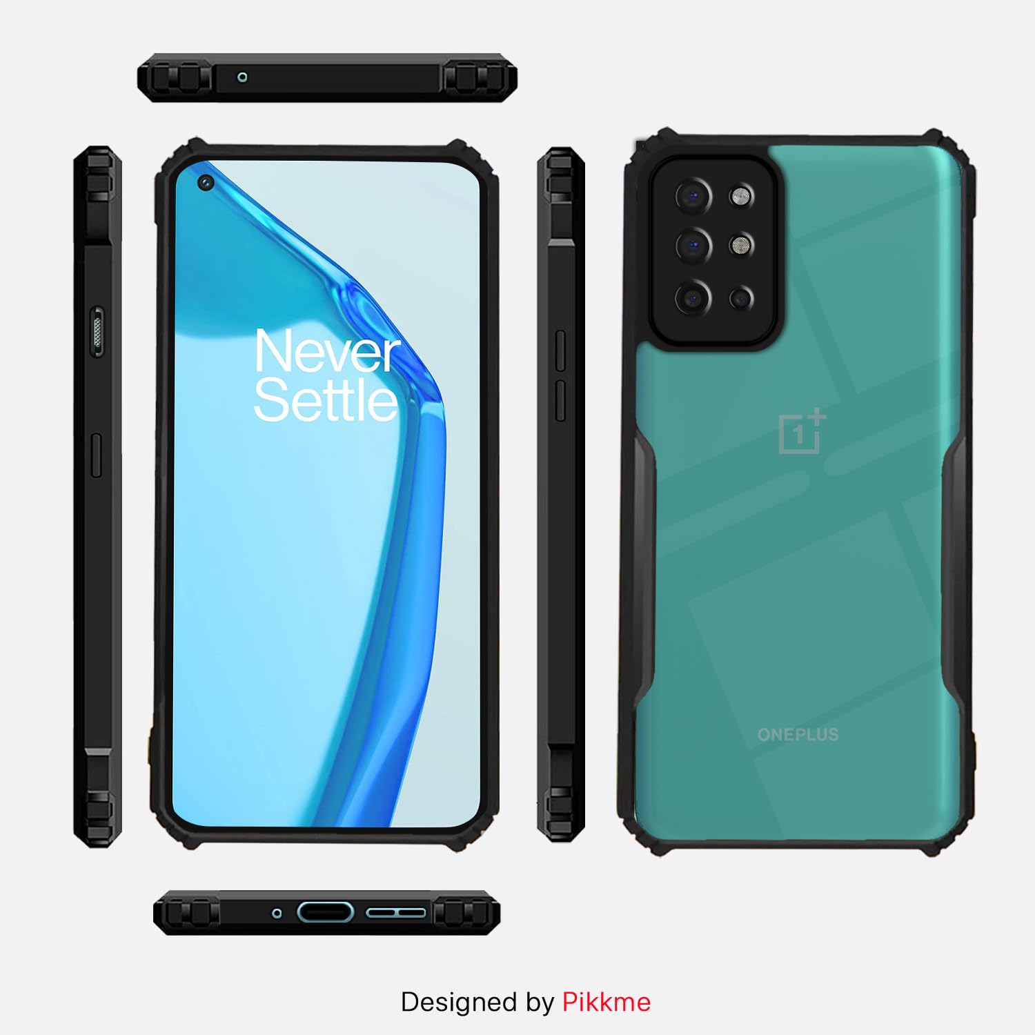 Pikkme OnePlus 8T 5G Eagle Back Cover (Black)