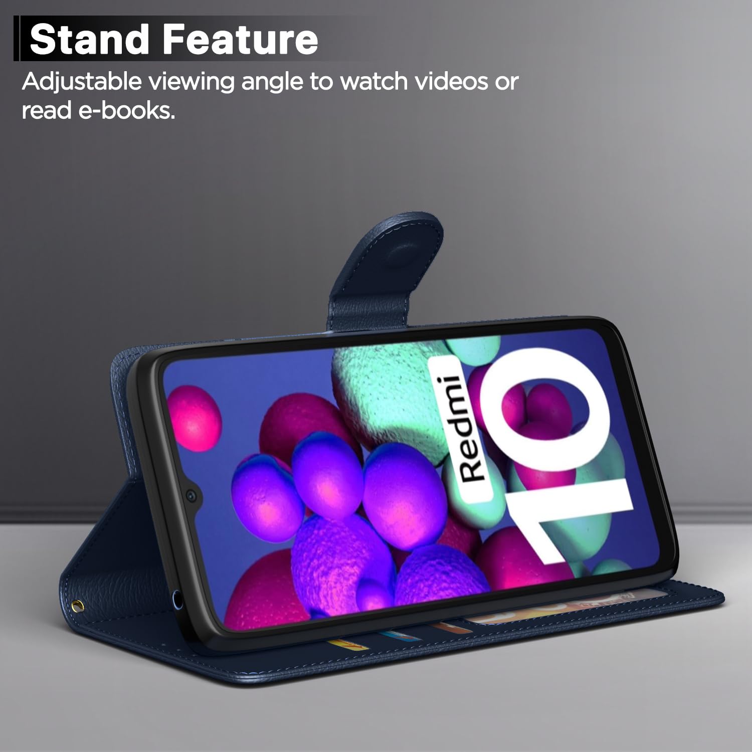 Pikkme blue mobile flip cover for Redmi 10/10 Power – photo 3
