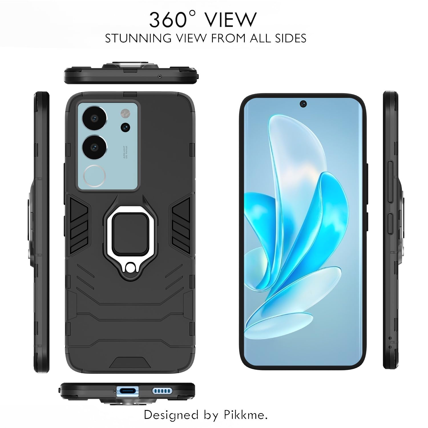 Vivo V29/V29 Pro 5G mobile back cover in black by Pikkme – photo 2