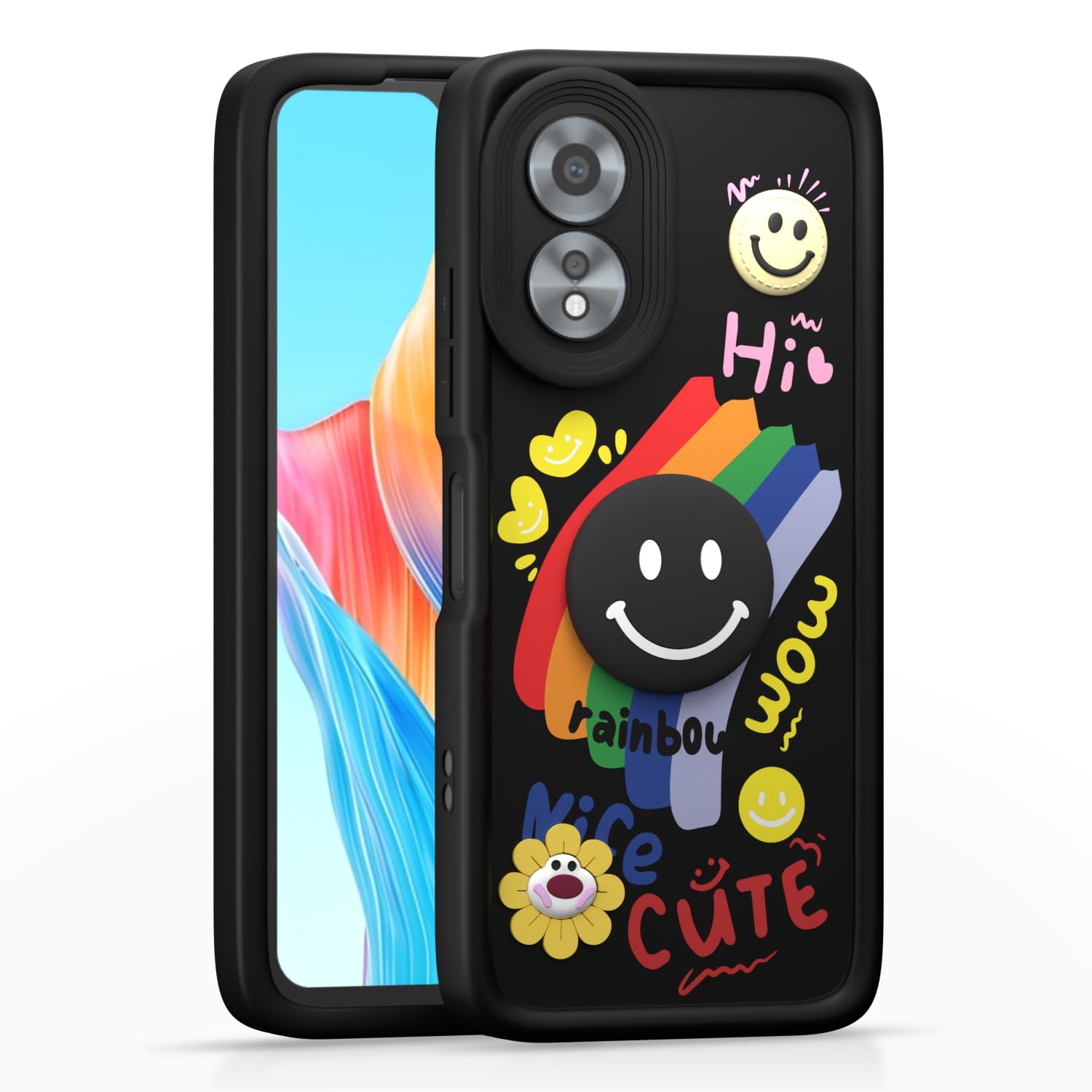 Black Soft Silicone phone cover for Oppo A38/A18 4G – Pikkme