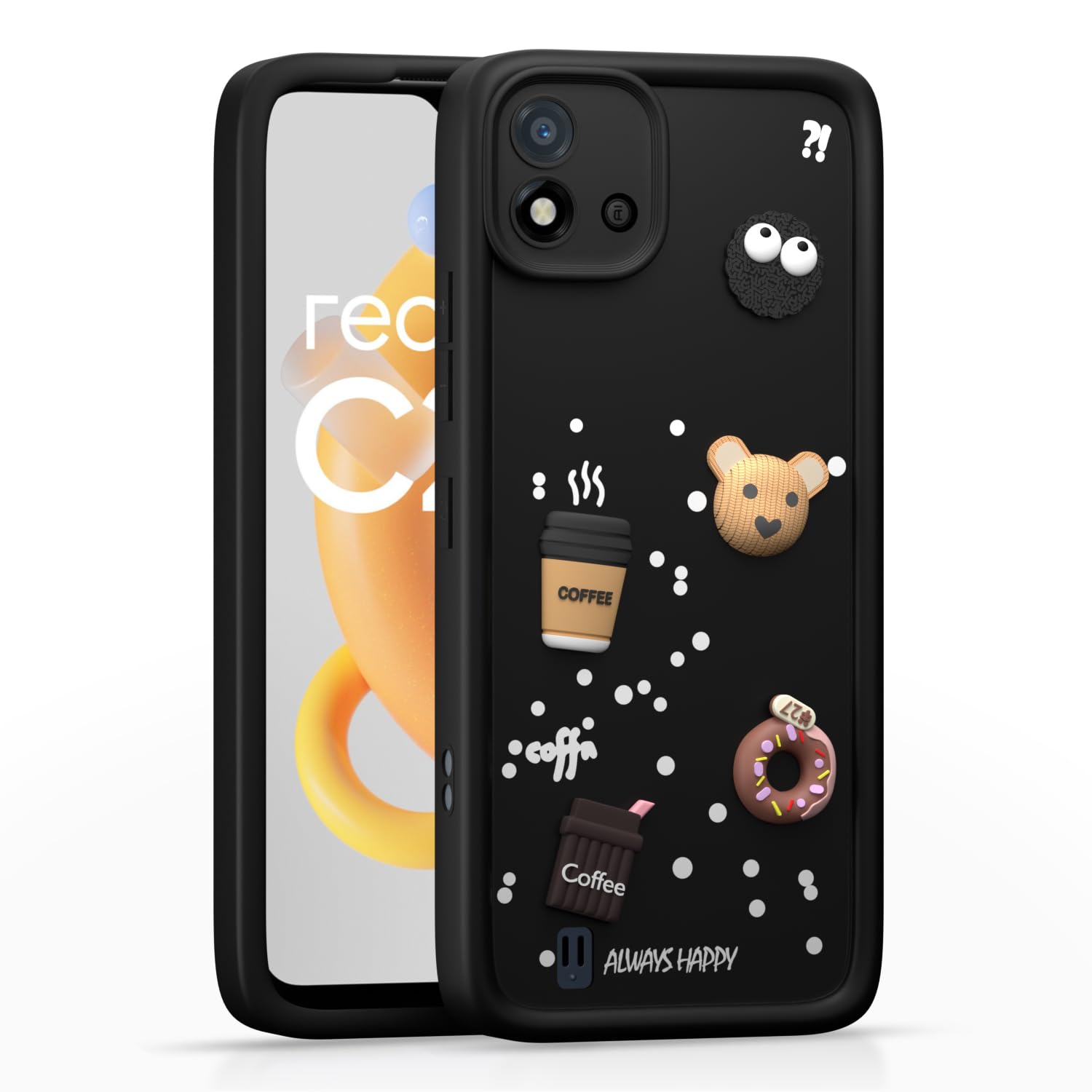 Pikkme black back cover for Realme C20