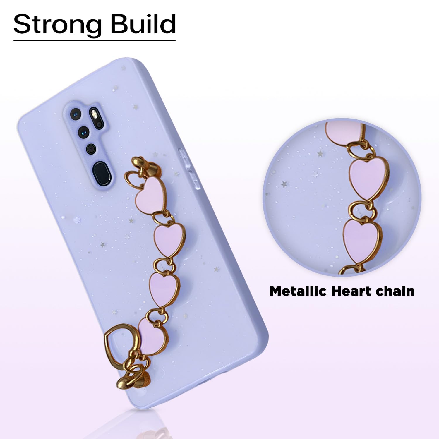 Pikkme Oppo A5 2020 / A9 2020 Chain Back Cover (Purple)