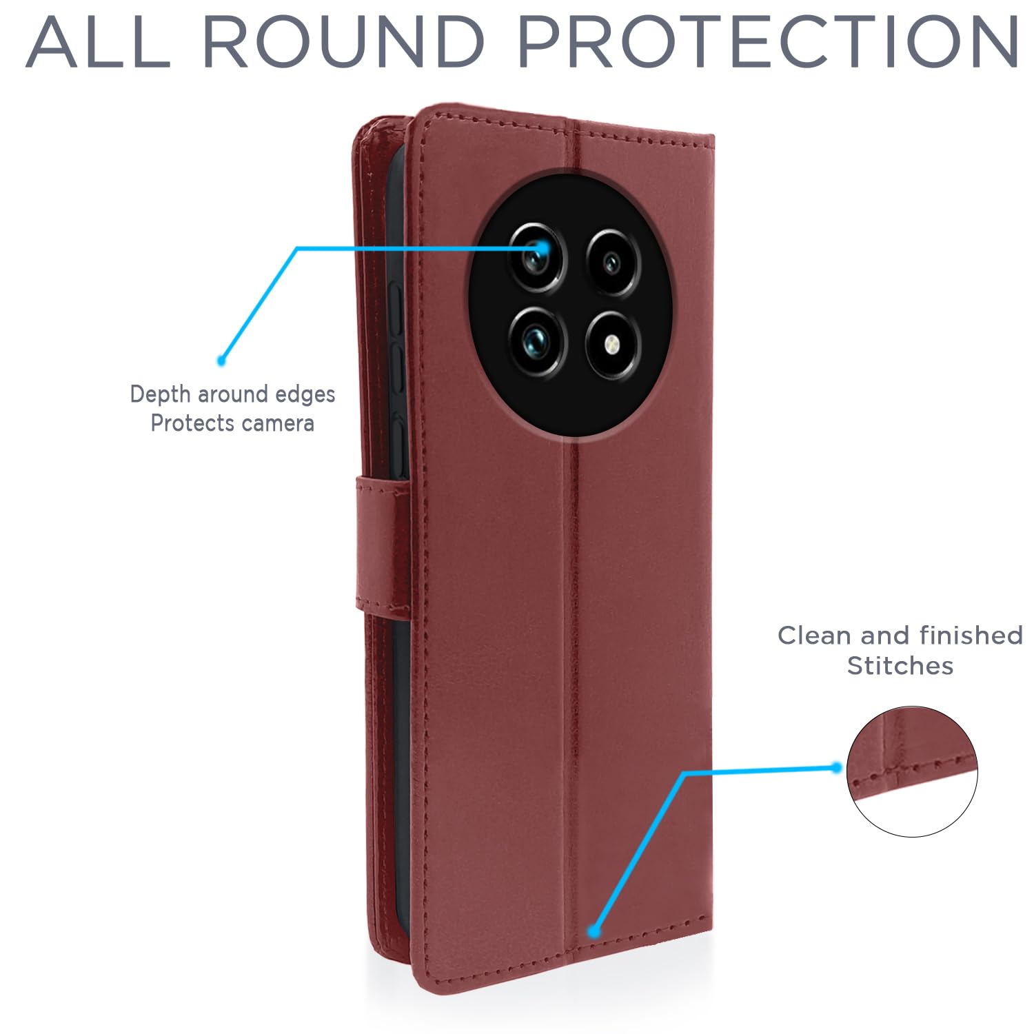 Pikkme Realme 13 Pro 5G Vintage Flip Cover (Brown)