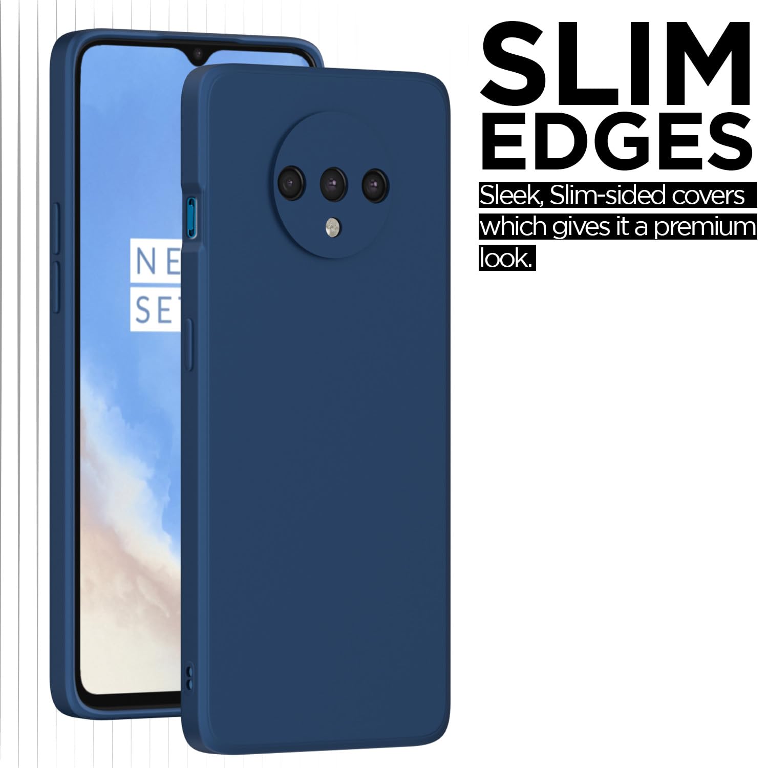 Pikkme OnePlus 7T Liquid Silicone Back Cover | Blue