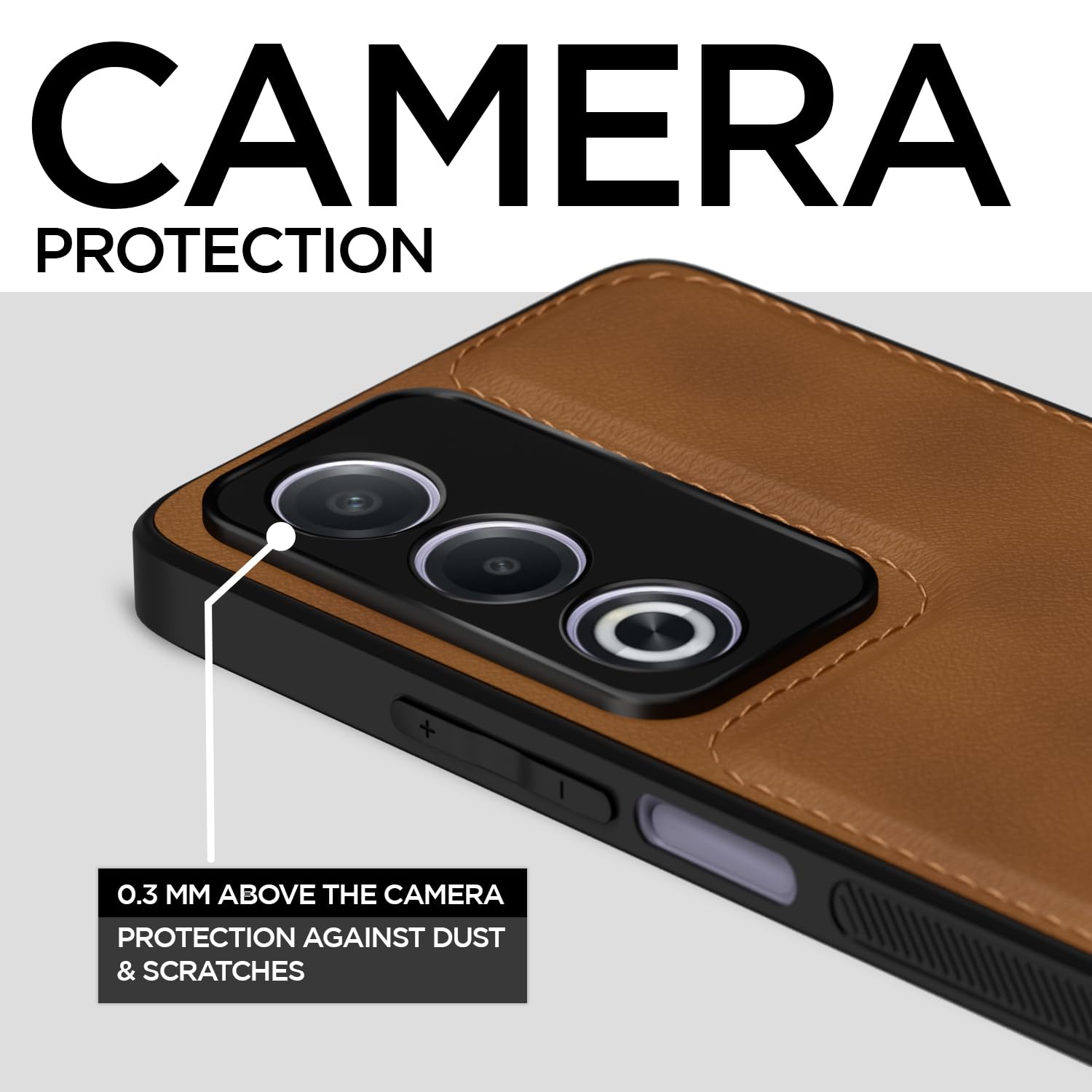 Pikkme brown Leather mobile back cover for Oppo A3 Pro 5G – photo 3