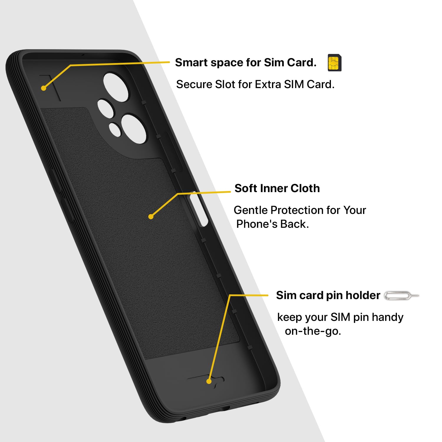 Pikkme OnePlus Nord CE 2 Lite 5G Gencase Back Cover (Black)