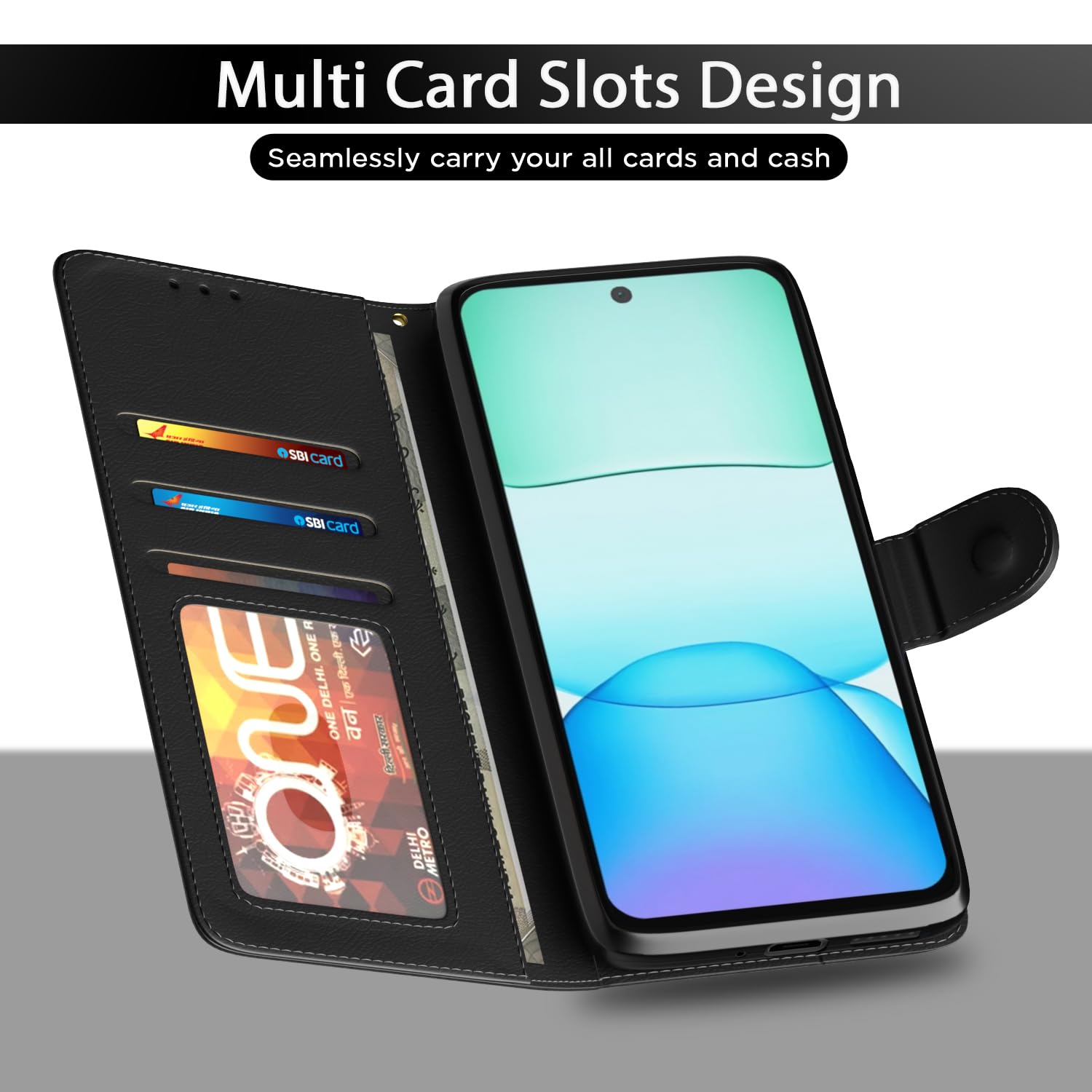 Redmi 13/Poco M6 Plus 5G flip case in black by Pikkme – photo 5