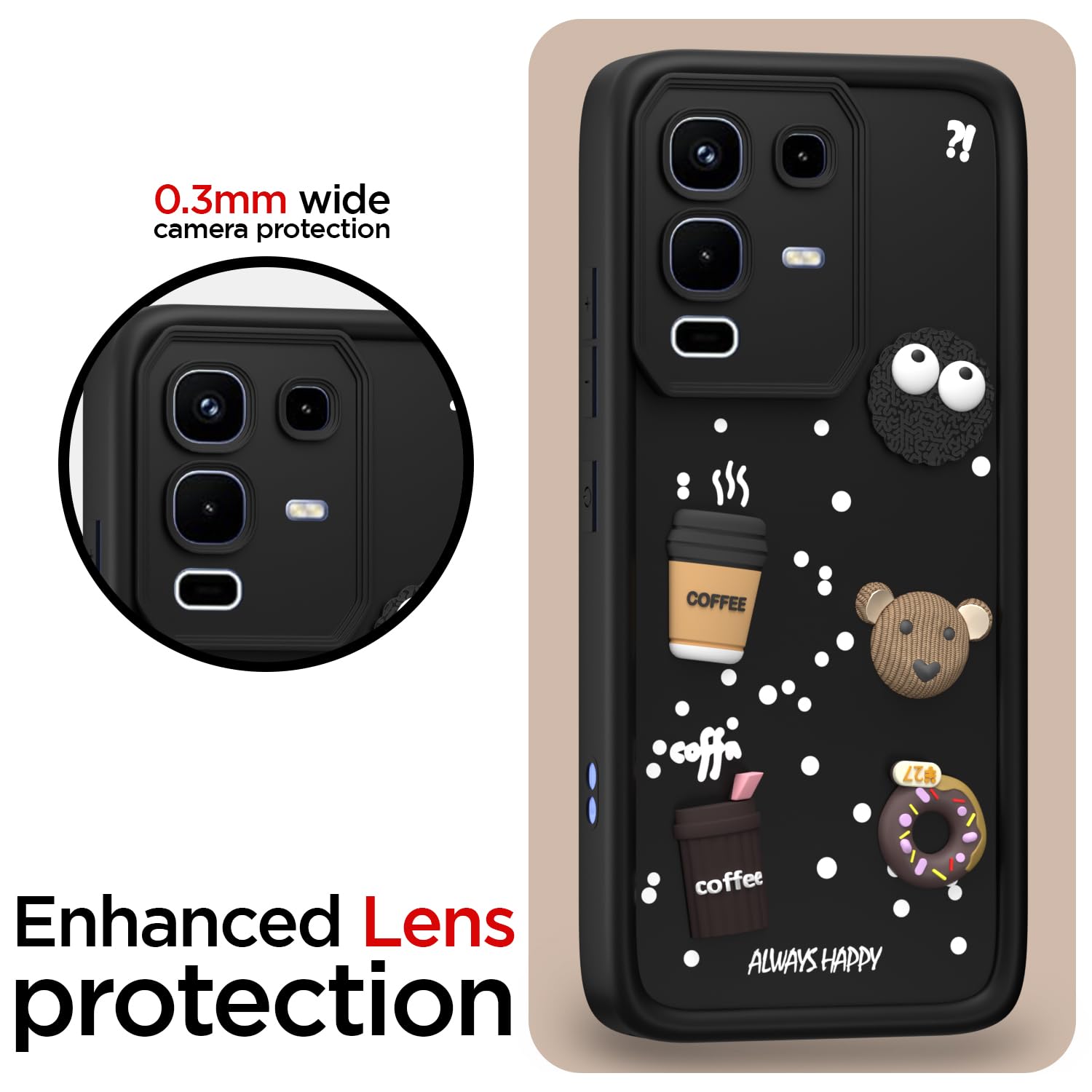 Pikkme black Silicone mobile cover for Infinix Note 50s 5G/3D – photo 5