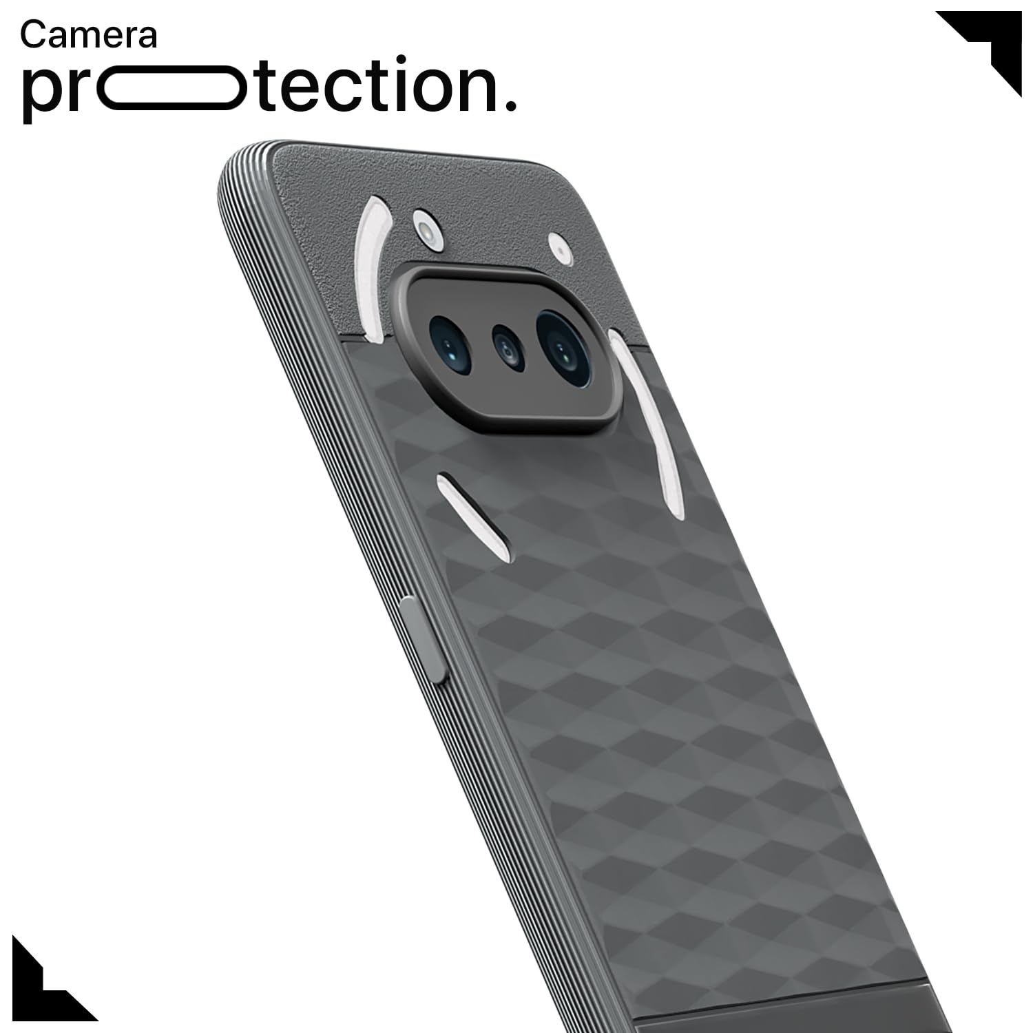 Pikkme Nothing Phone 3a 5G Shockproof Soft Flexible Gencase Back Cover (Grey)