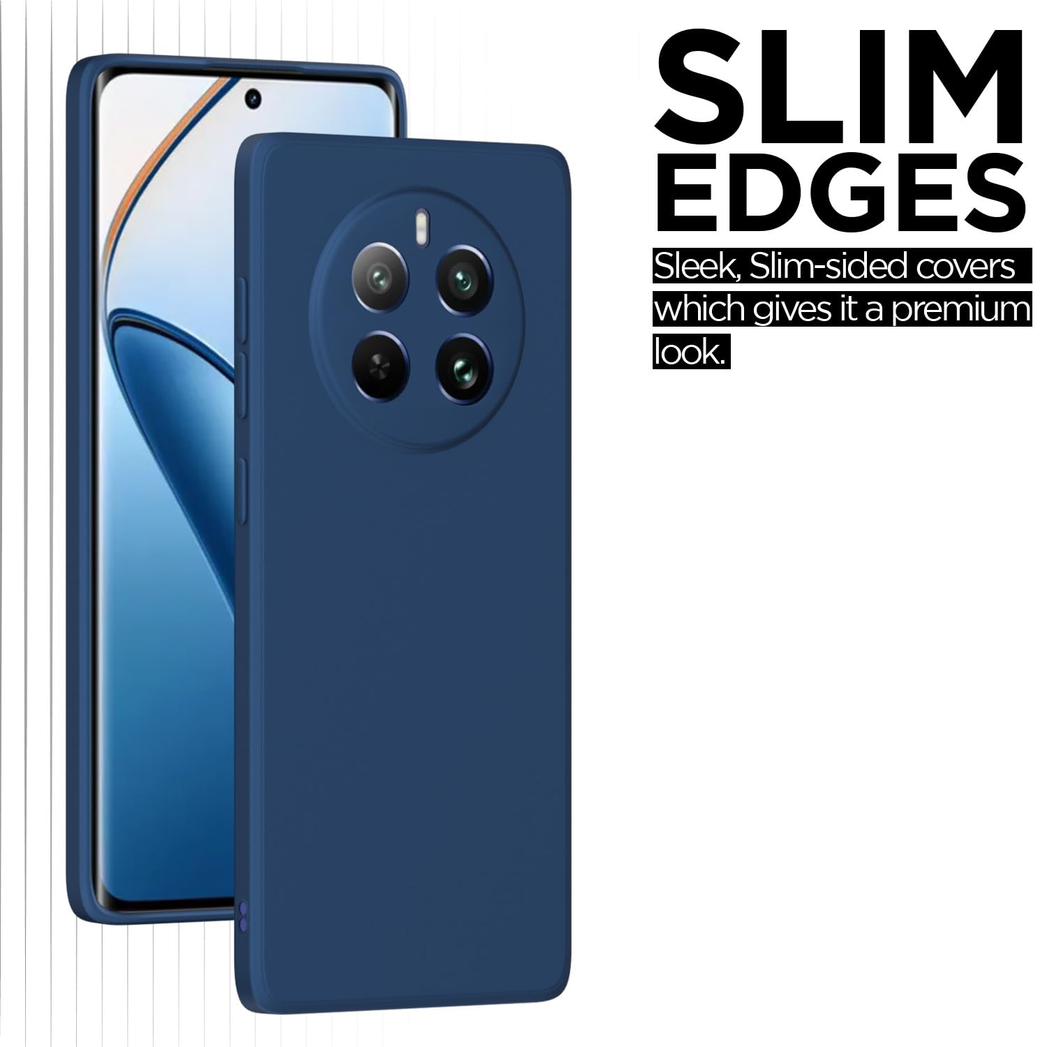 Pikkme Realme 12 Pro 5G Liquid Silicone Back Cover (Blue)