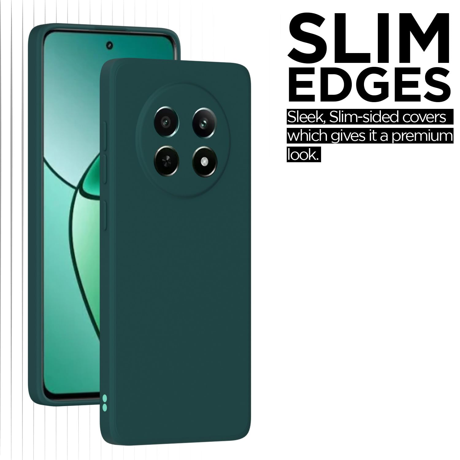 Pikkme Realme 12 5G Liquid Silicone Back Cover (Green)
