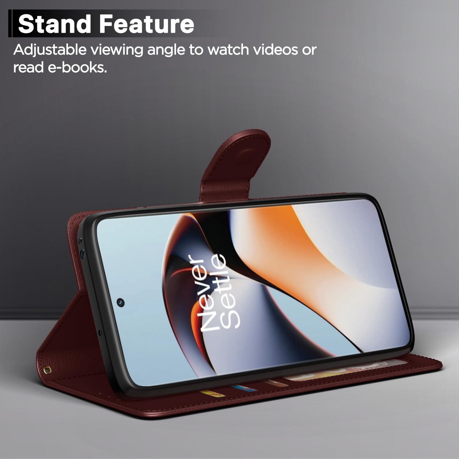 OnePlus 11R 5G Wallet flip case in brown by Pikkme – photo 3