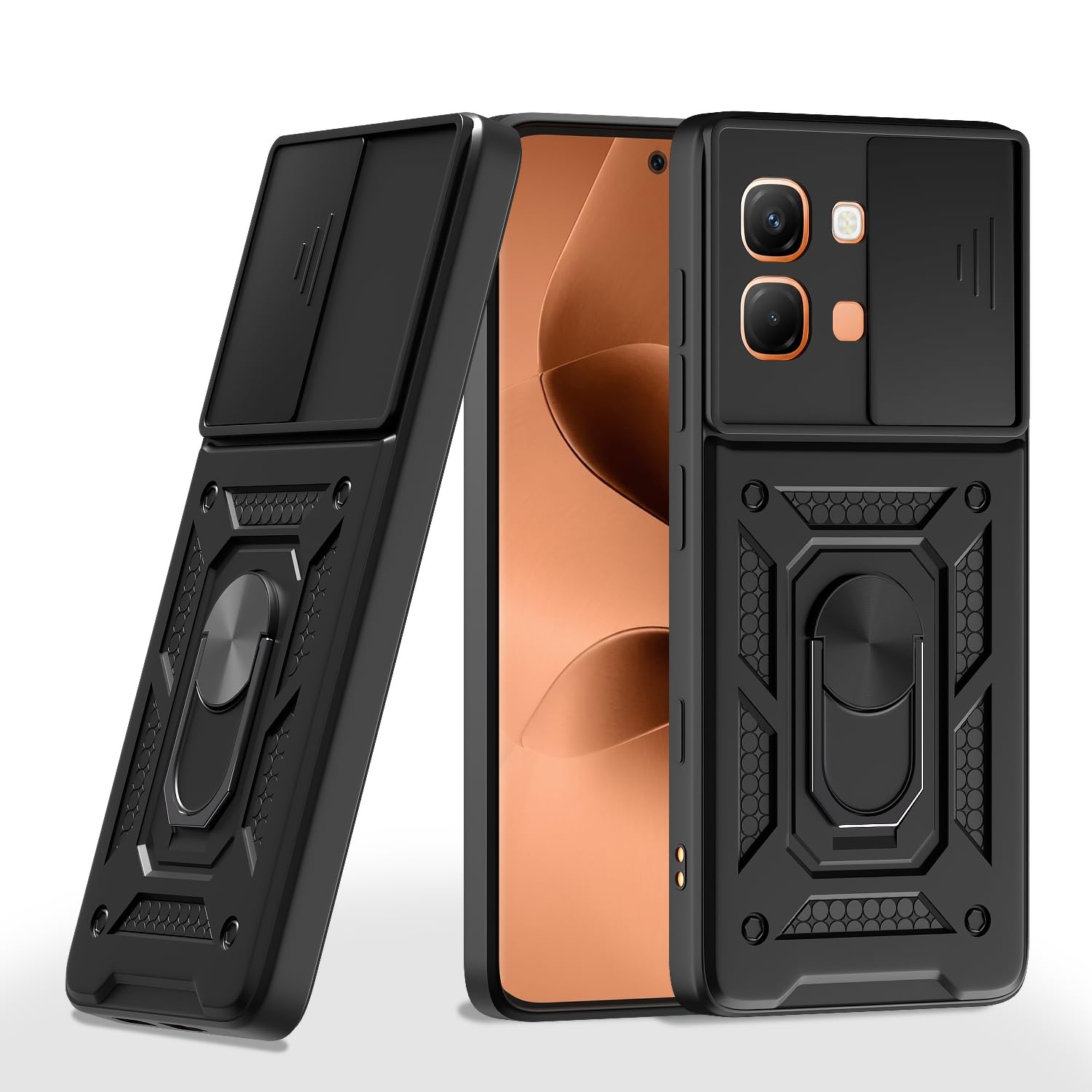 Infinix Note Edge 5G/360 D10 Camera Shield back cover in black by Pikkme