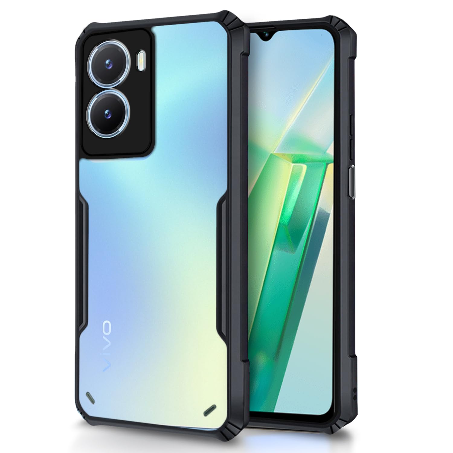 Thermoplastic polyurethane, black Clear back cover for Vivo Y16/T2X/Y56 – Pikkme