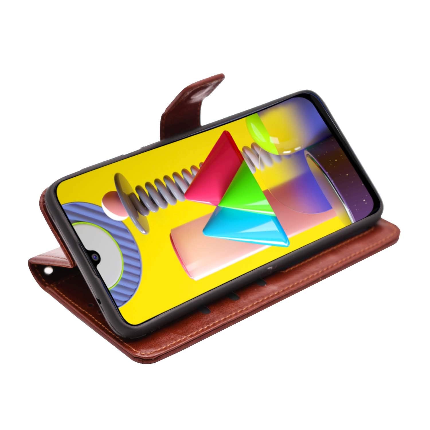 Pikkme Samsung Galaxy M21 Vintage Flip Cover (Brown)