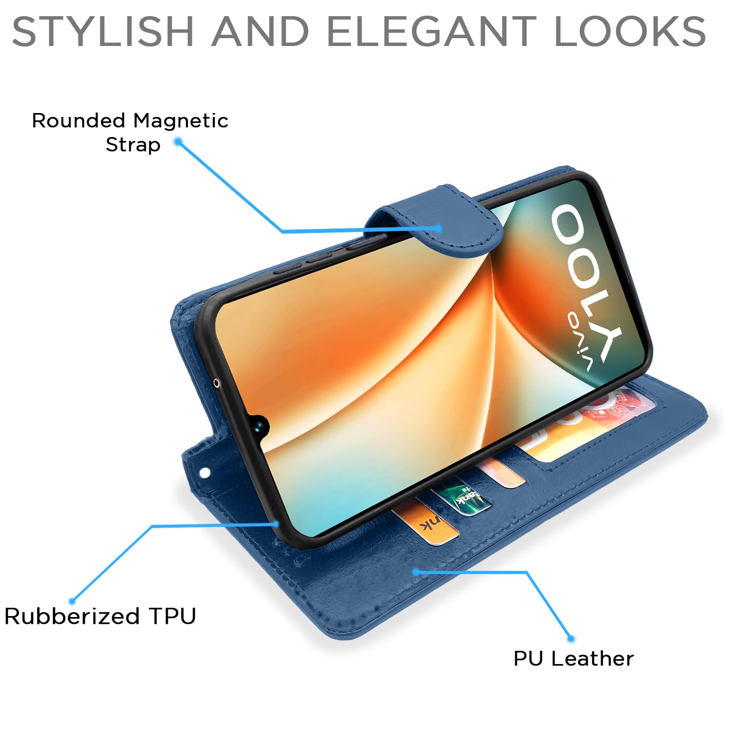 Pikkme Vivo Y100 5G blue flip case – photo 3