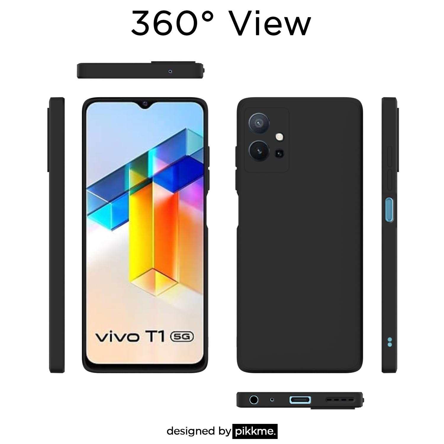 Pikkme black mobile back cover for Vivo T1/Y75/iQOO Z6 5G – photo 4