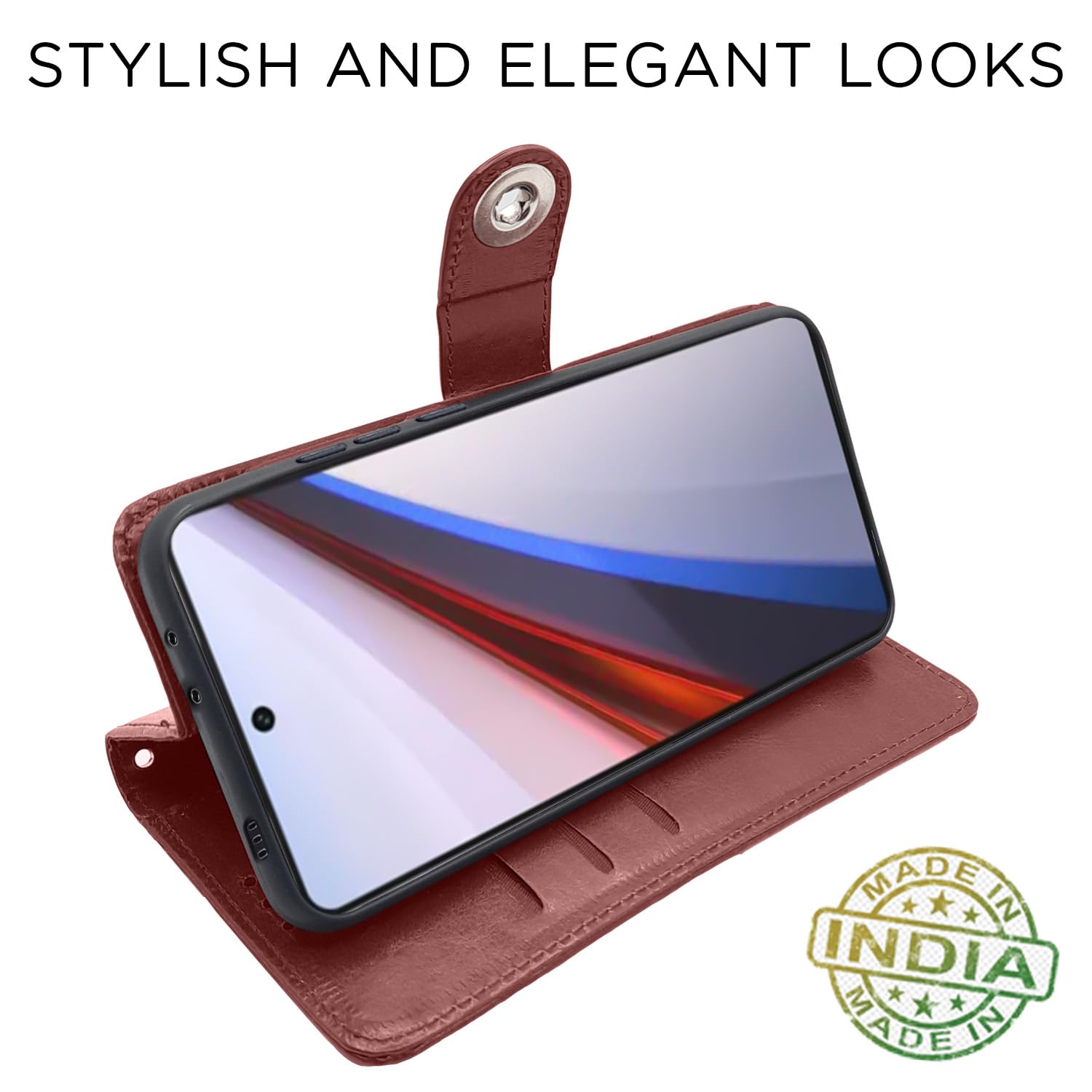 Brown Button flip case for iQOO 12 5G – Pikkme – photo 4