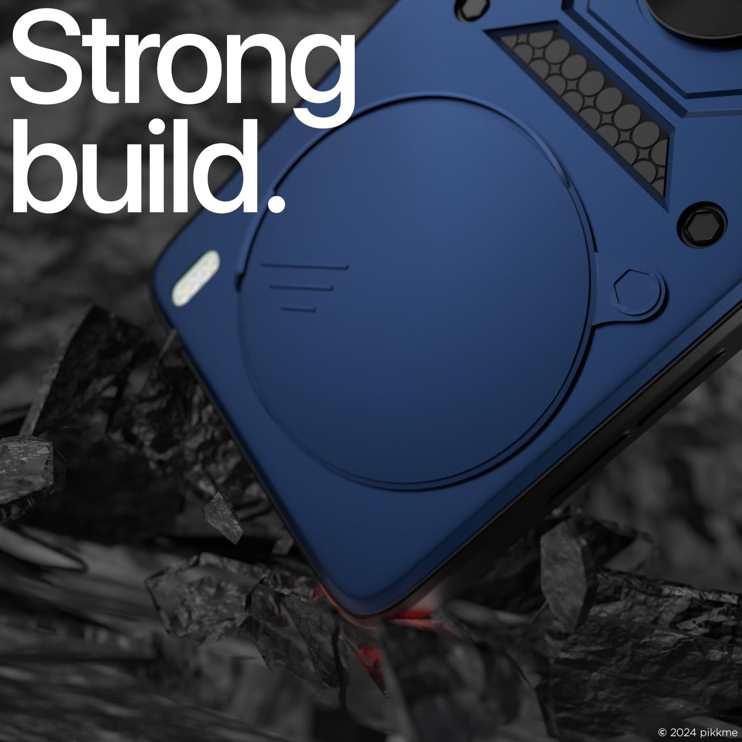 Pikkme Vivo X200 5G Sliding Camera Shield & Stand D10 Tough Armor Back Cover (Blue)