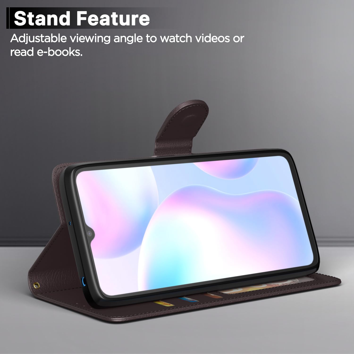 Redmi 9A/9i/9A Sport Wallet mobile flip cover in coffee by Pikkme – photo 3