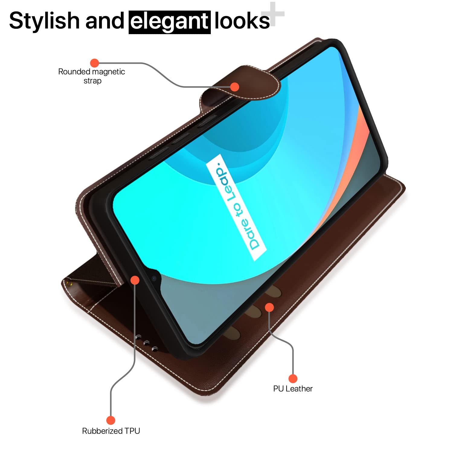 Pikkme Realme C11 brown & coffee wallet flip cover – photo 3