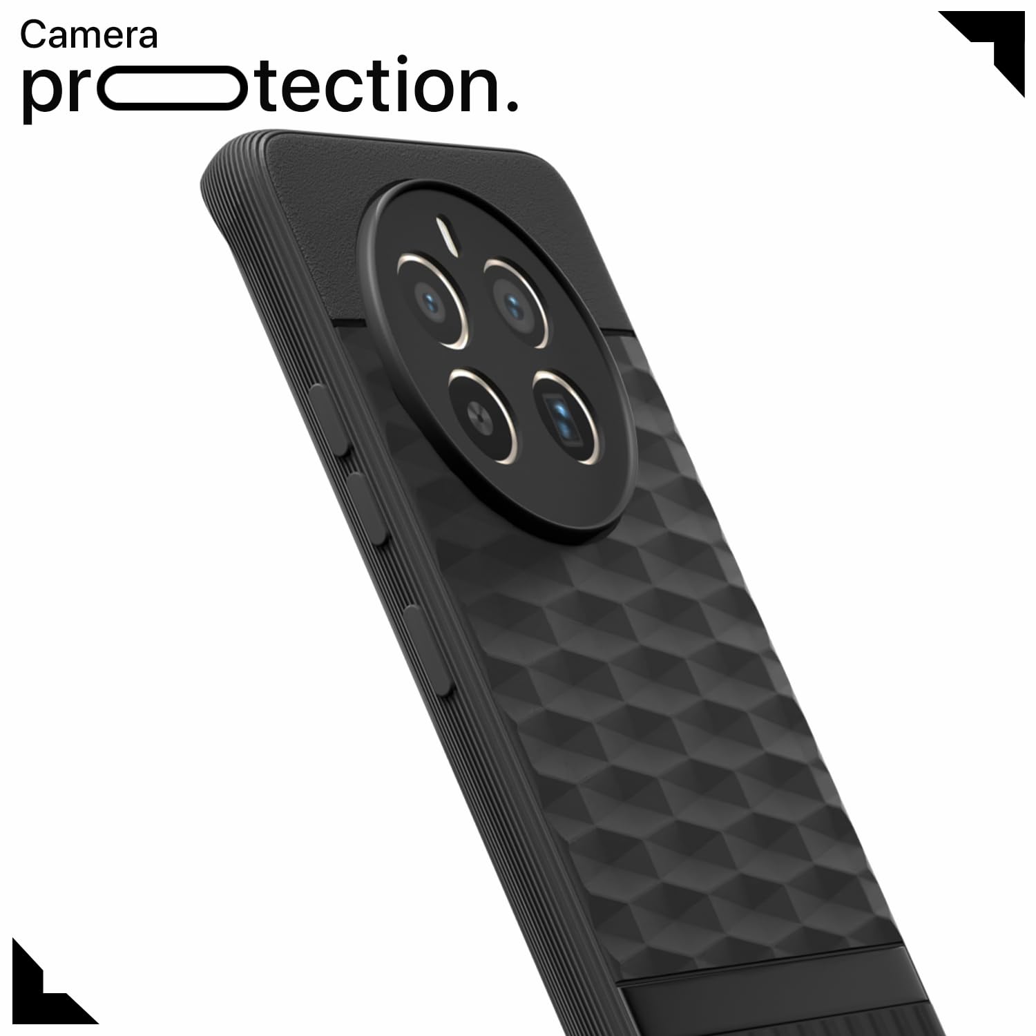 Pikkme Realme 12 Pro 5G / Realme 12 Pro Plus 5G Gencase Back Cover (Black)