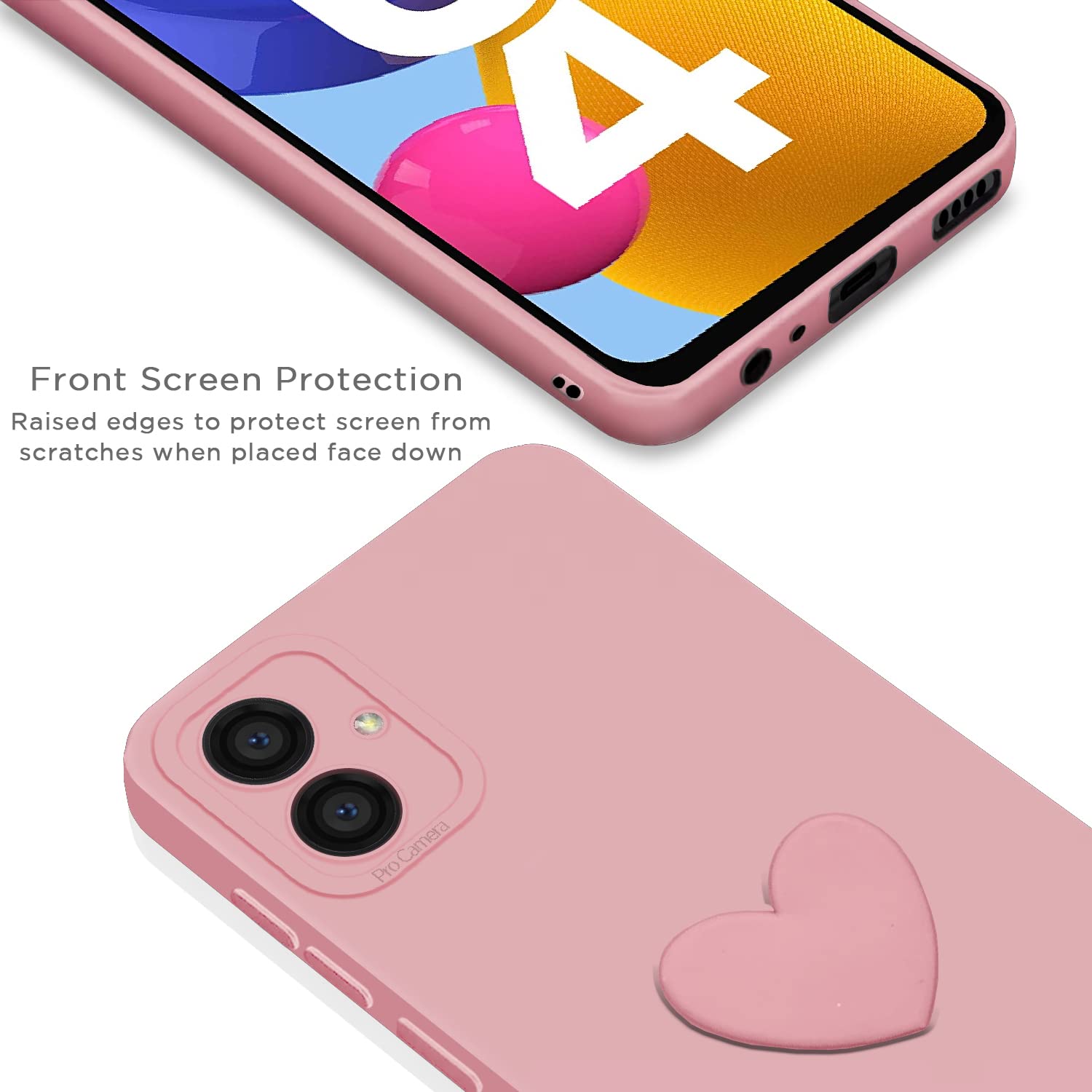 Samsung M04/F04/A04e Chain phone cover in pink by Pikkme – photo 3