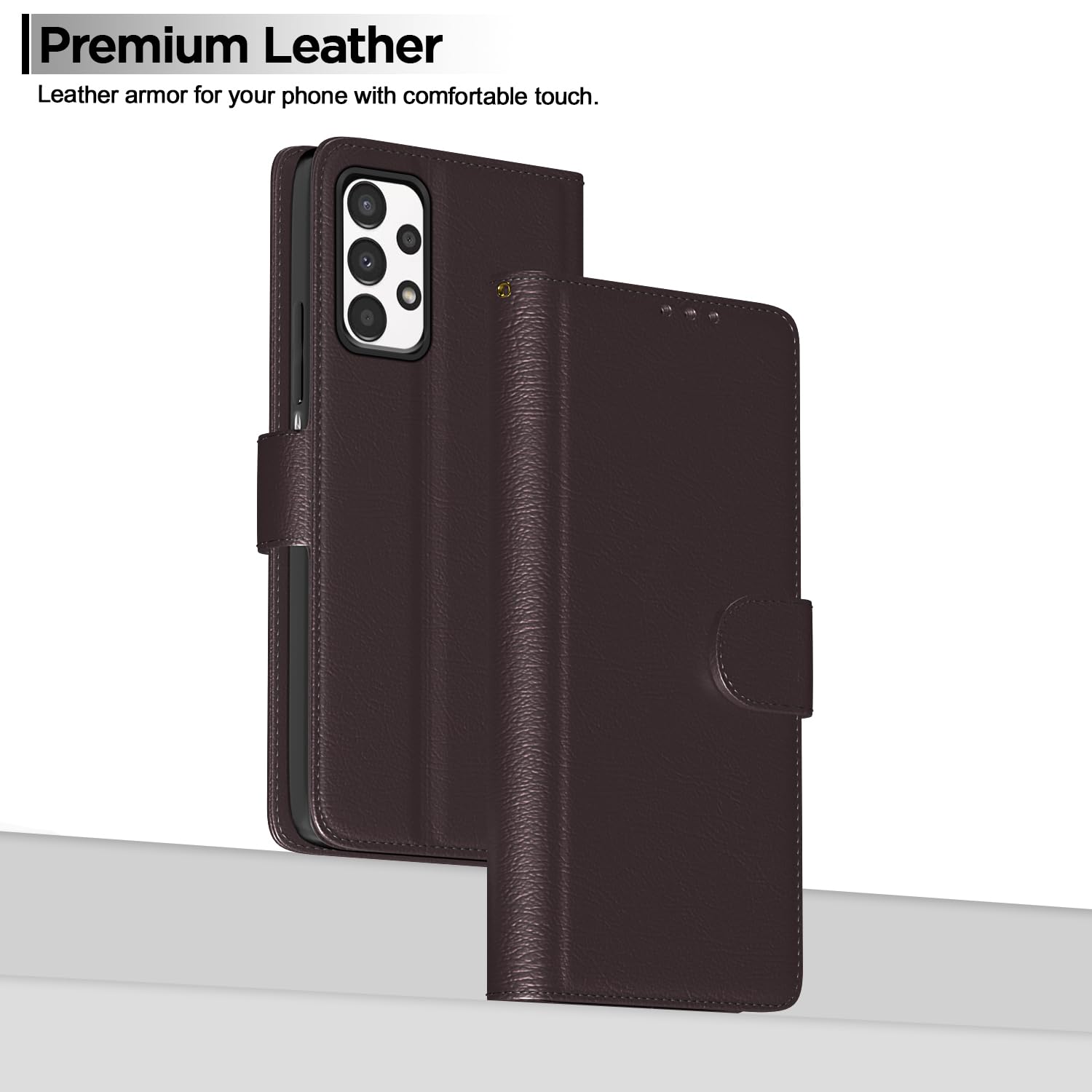 Samsung A13 4G mobile flip cover in coffee by Pikkme – photo 2