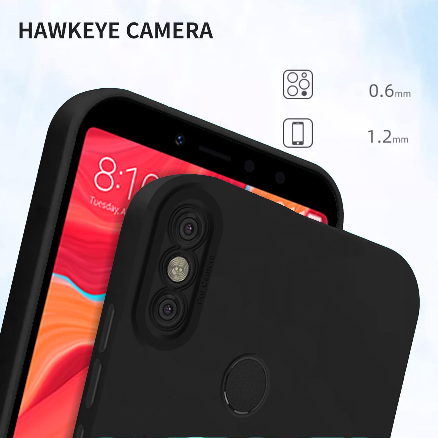 Pikkme Mi Redmi Y2 Liquid Silicone Back Cover | Black