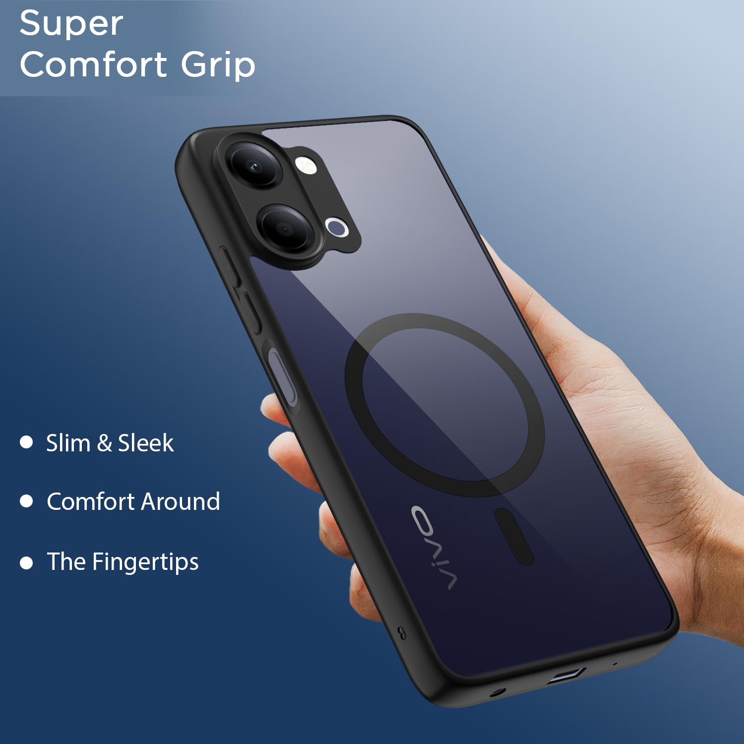 Vivo Y11/T5 Lite 5G mobile cover in black mag-safe by Pikkme – photo 6