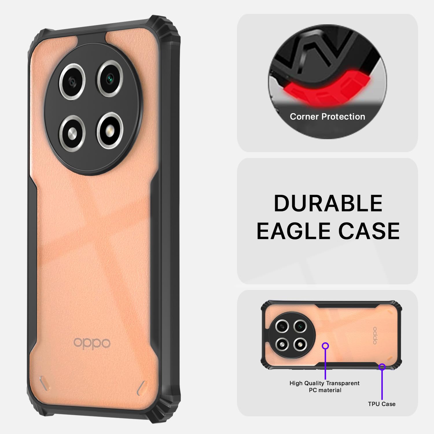 Black Clear phone cover for Oppo A2 Pro 5G – Pikkme – photo 7