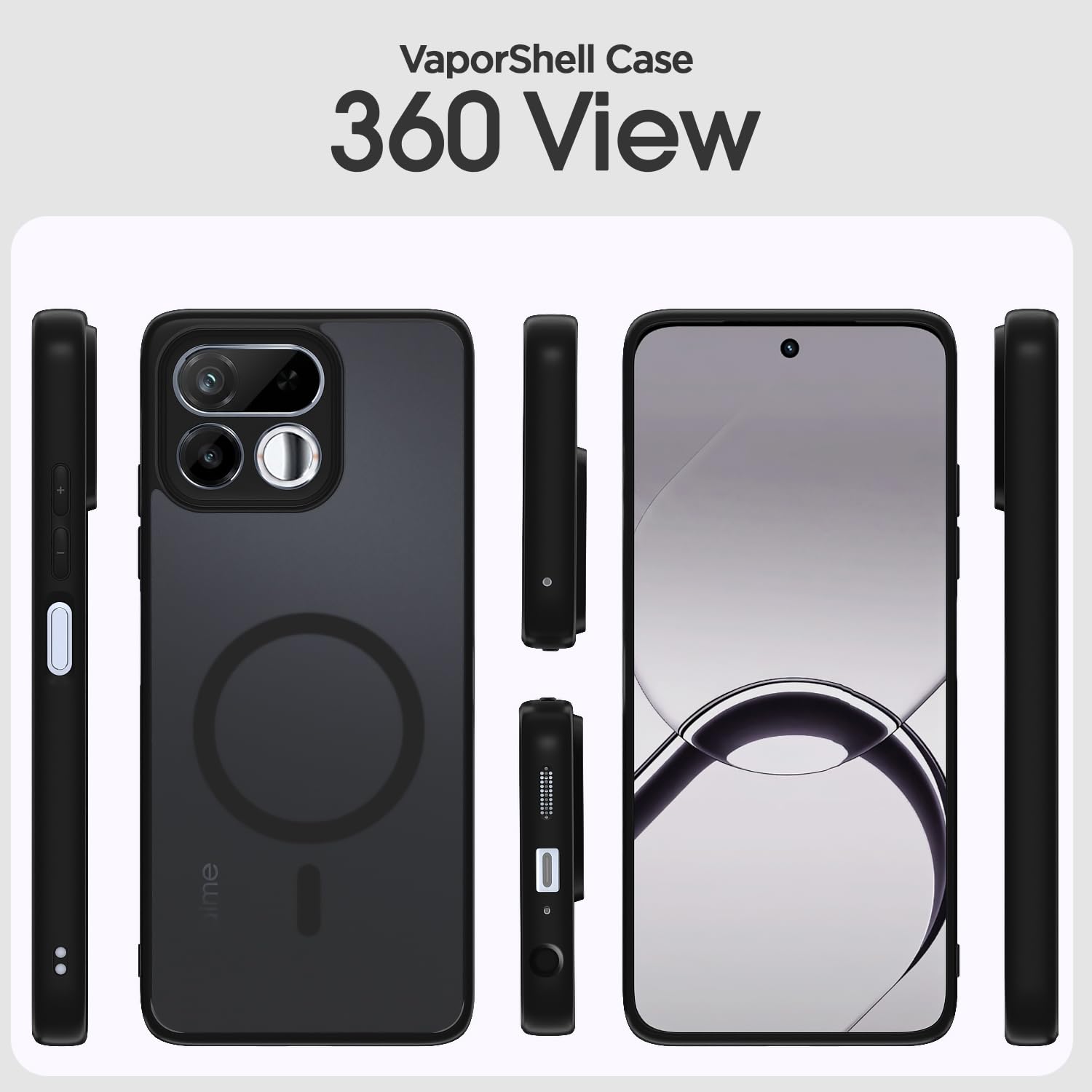 Realme 16T 5G mobile back cover in black smoke mag-safe by Pikkme – photo 2