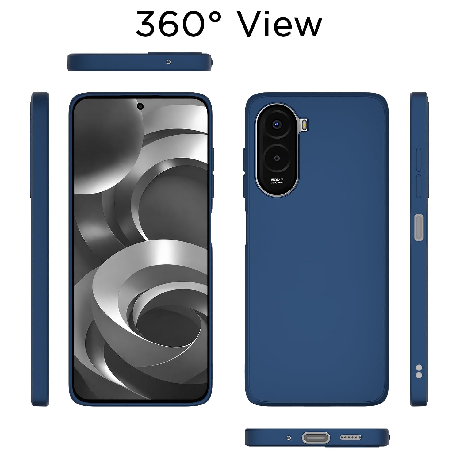 Poco M7 Plus 5G mobile back cover in blue by Pikkme – photo 4