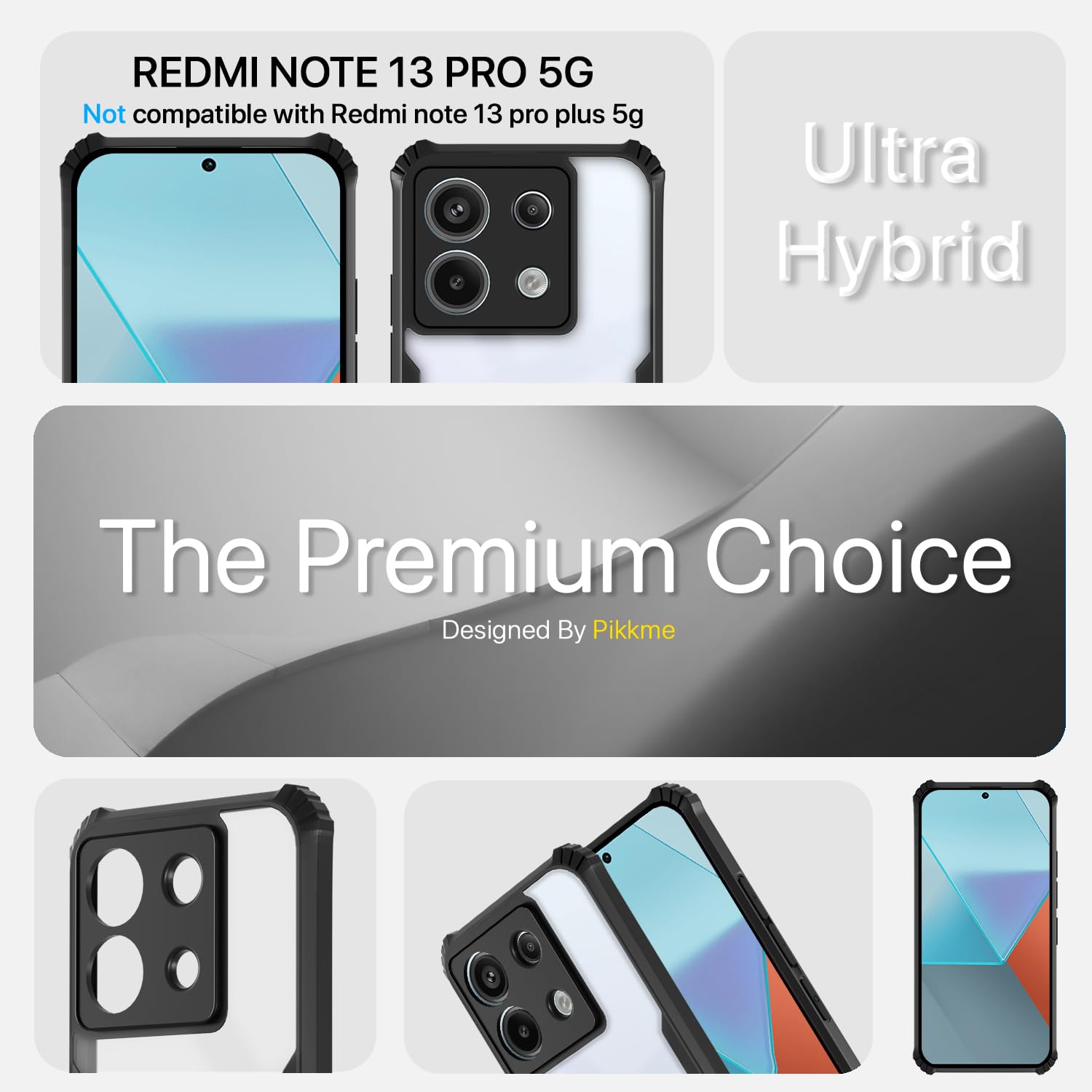 Pikkme Redmi Note 13 Pro 5G Eagle Back Cover (Black)