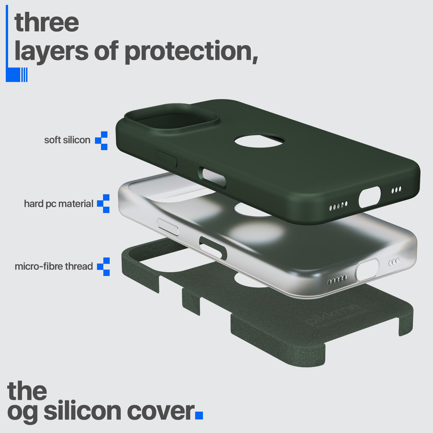 Pikkme iPhone 16 Pro Super Soft Silicone Back Cover (Atrovirens)