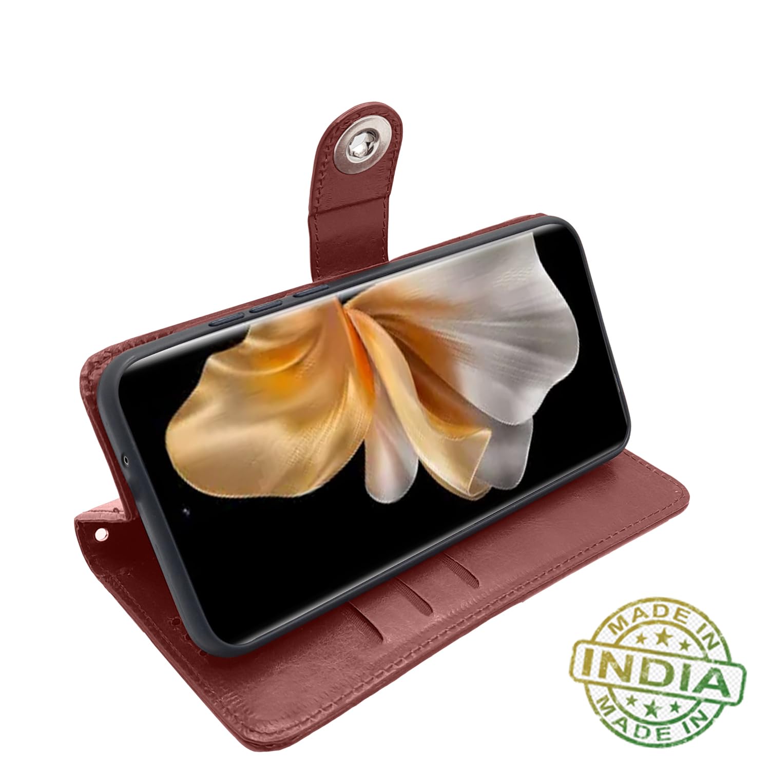 Brown Button flip cover for Vivo V30 Pro 5G – Pikkme – photo 5